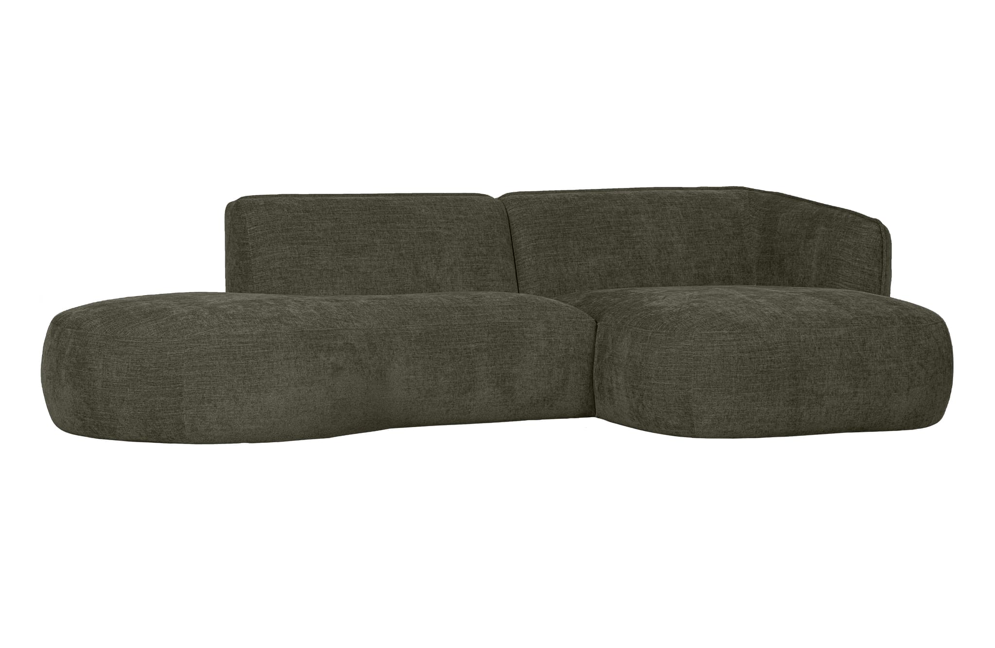 WOOOD EXKLUSIV Polly soffa, med höger schäslong - grön polyester