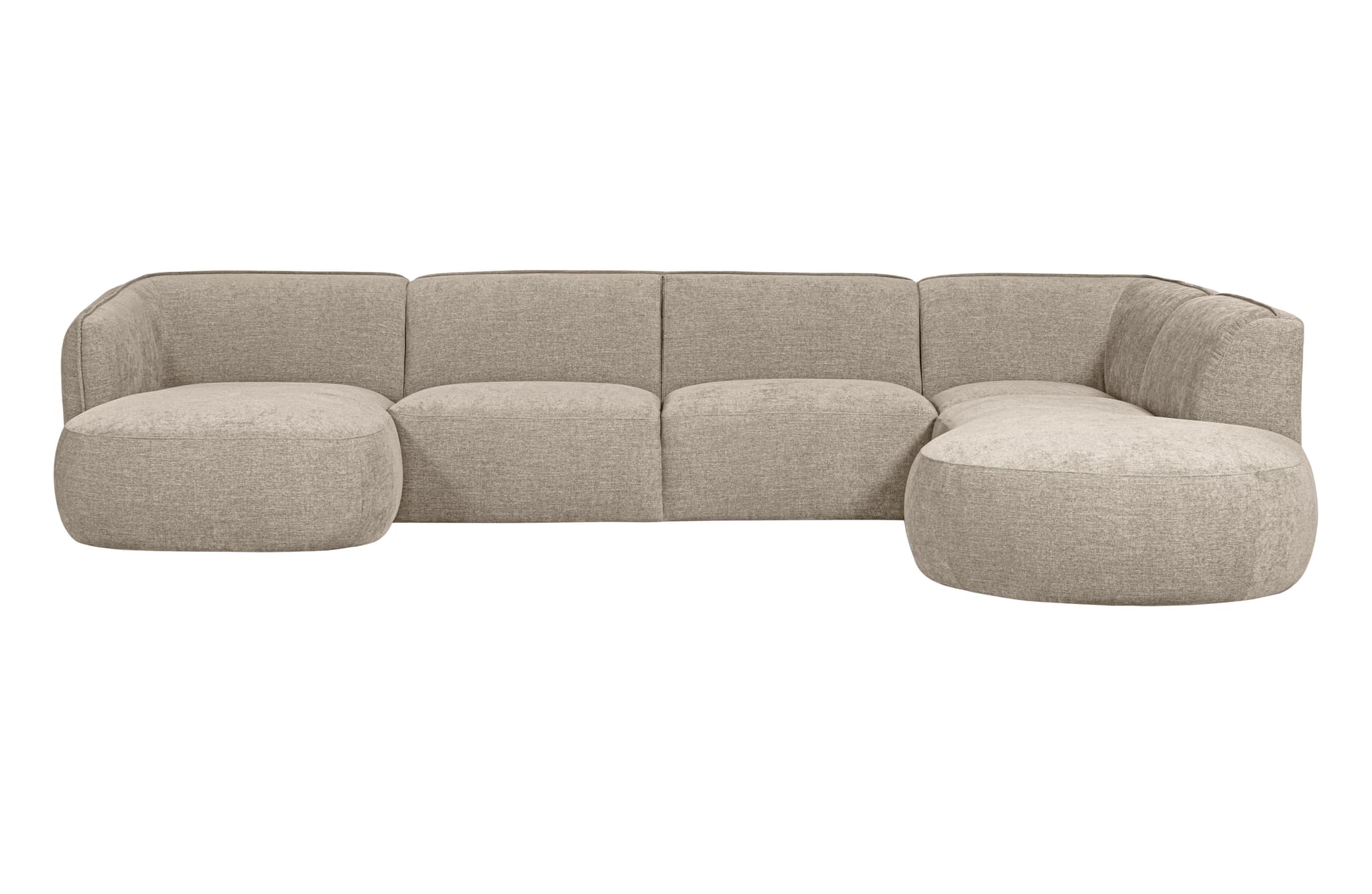 TRÄ EXKLUSIVT Polly soffa U-form, höger - äkta polyester