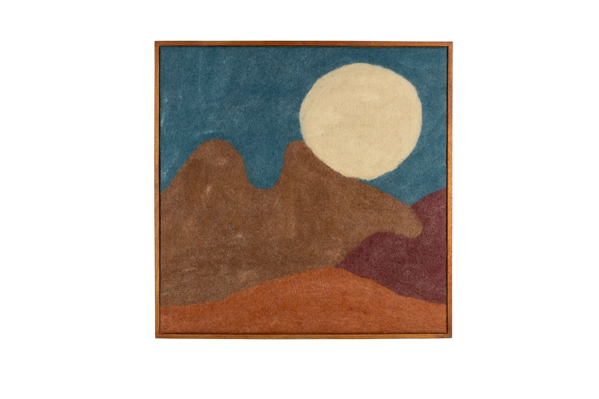 DUTCHBONE Chandra väggdekoration, fyrkantig - blå/flerfärgad ull och mangoträ (74x74)