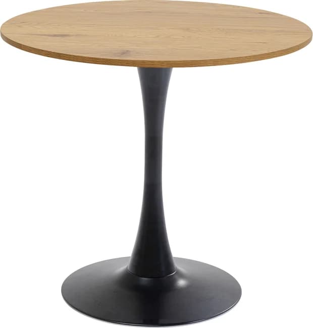 KARE DESIGN Schickeria matbord, runt - laminat med eklook och svart stål (Ø80)