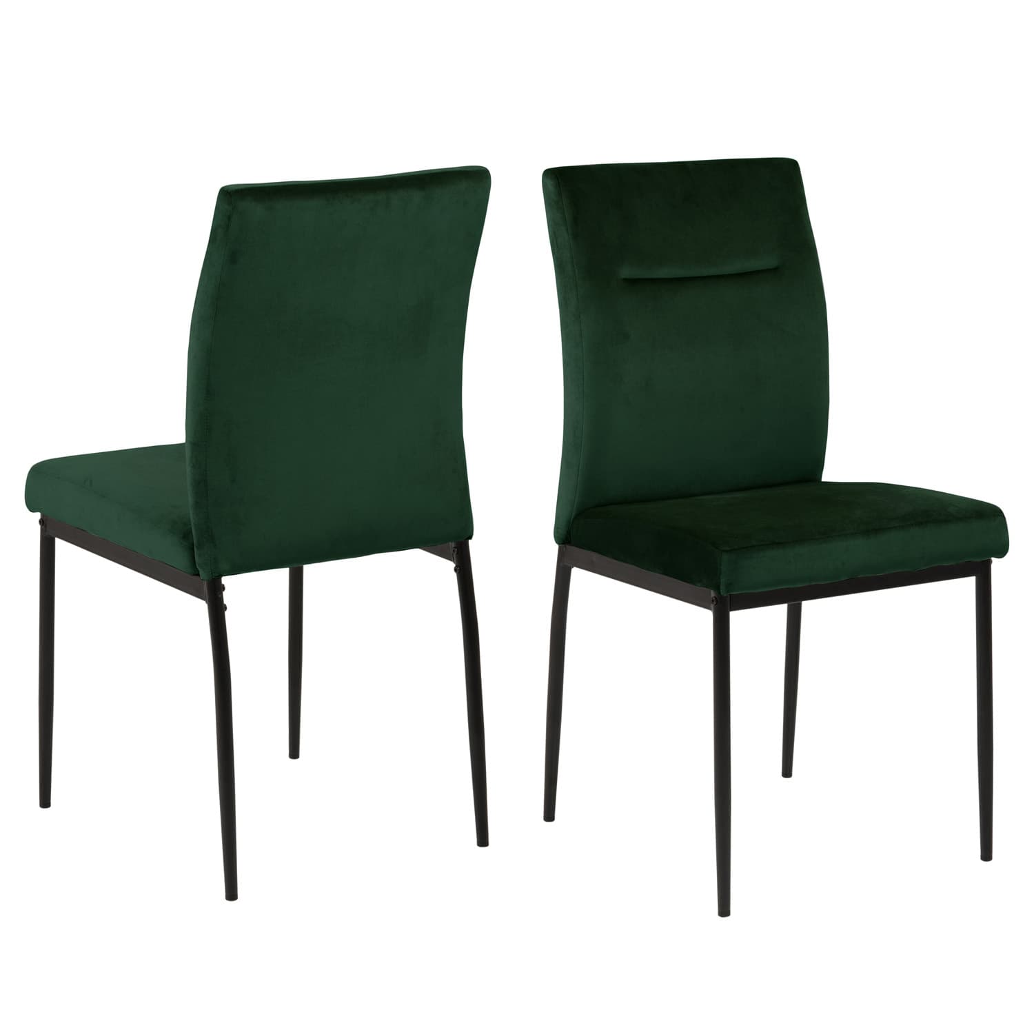 ACT NORDIC Demi matbordsstol - mörkgrön polyester och svart metall
