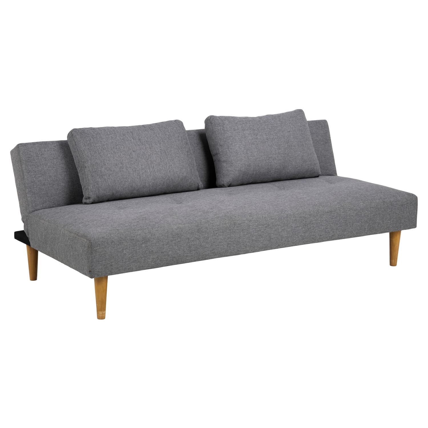 ACT NORDIC Lucca Bäddsoffa, med 2 Dynor - Ljusgrå Polyester och Gummiträ