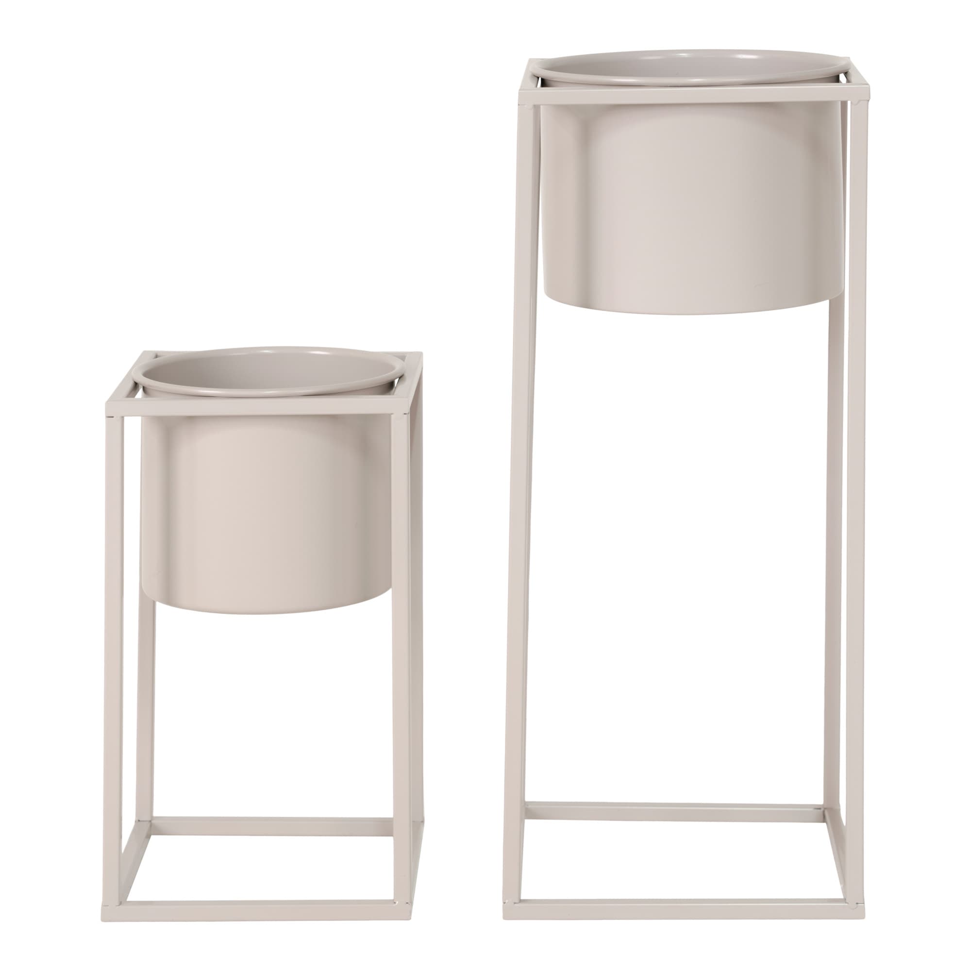 HOUSE NORDIC Marla blomsterstativ - gråbeige stål (set med 2)