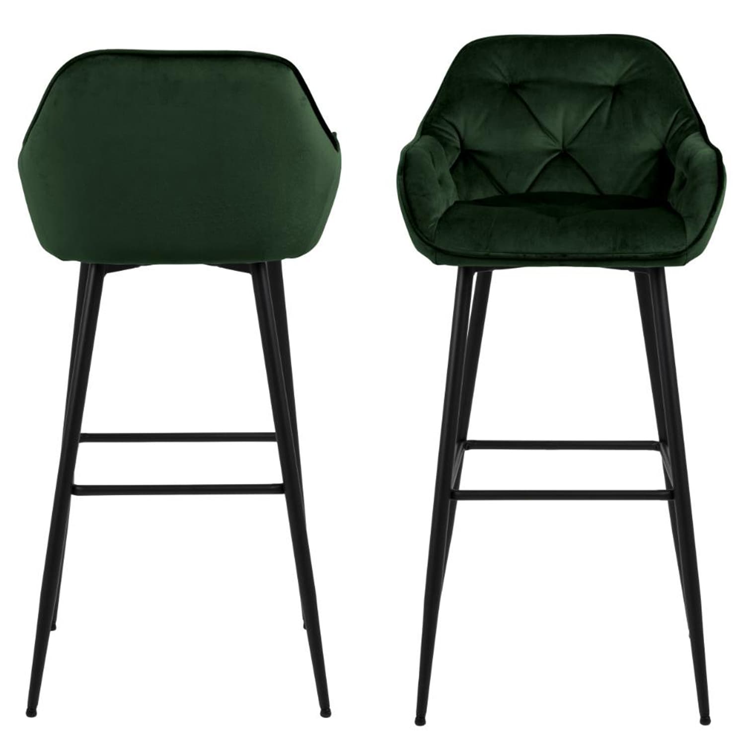 ACT NORDIC Brooke Barstol, med Armstöd, Ryggstöd och Fotstöd - Grön Polyester och Svart Metall