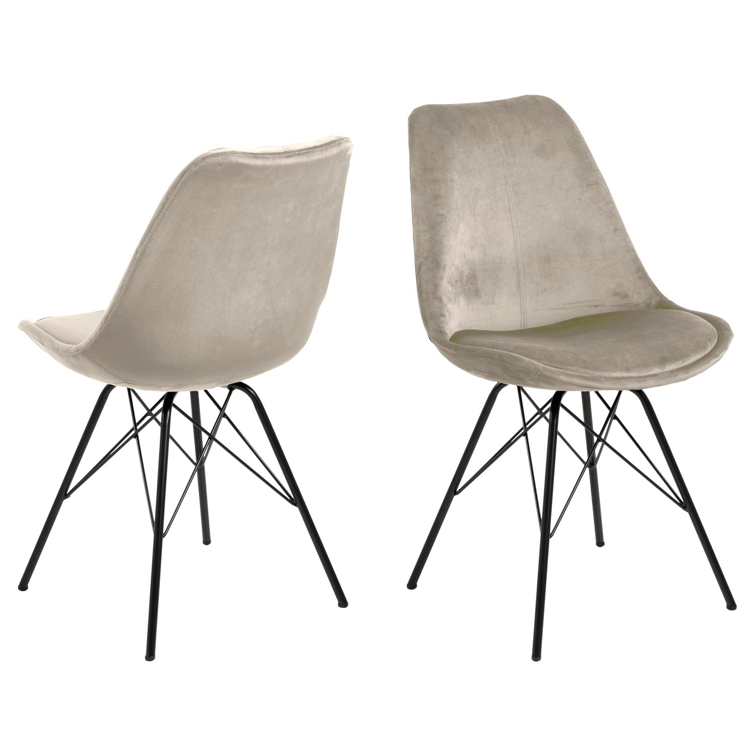 ACT NORDIC Eris matbordsstol - sand polyester och svart metall