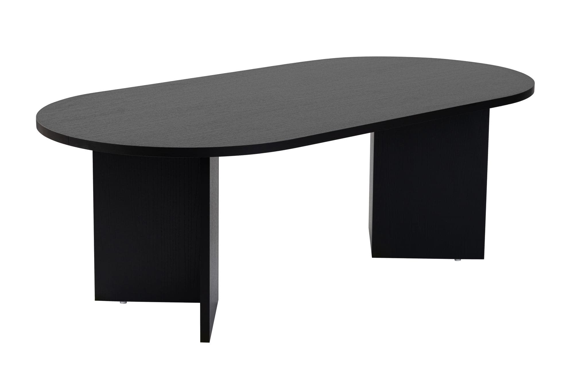 NORDVÄRK Soffbord i sobel, ovalt - svart trämelamin (119x60)