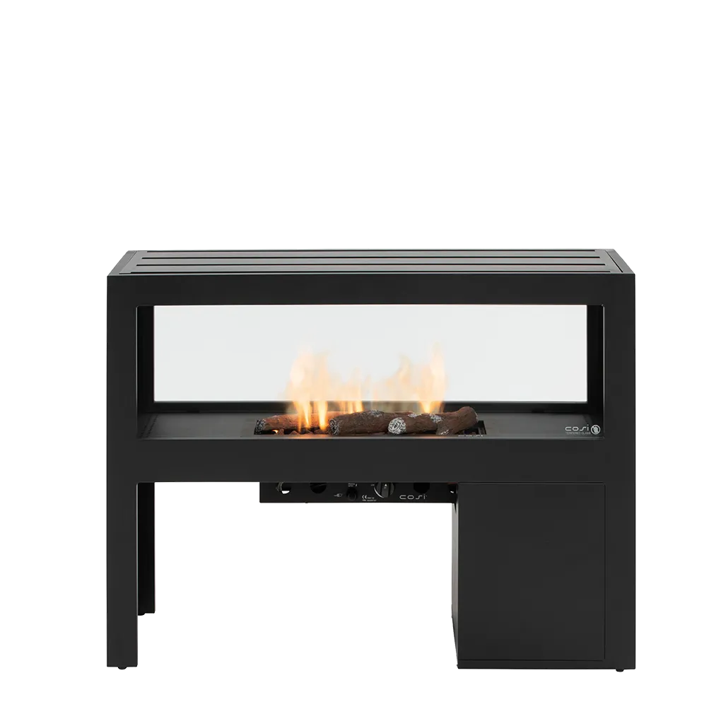 COSI FIRES Cosivista 120 eldbord, rektangulärt - antracitgrå aluminium (120x45)