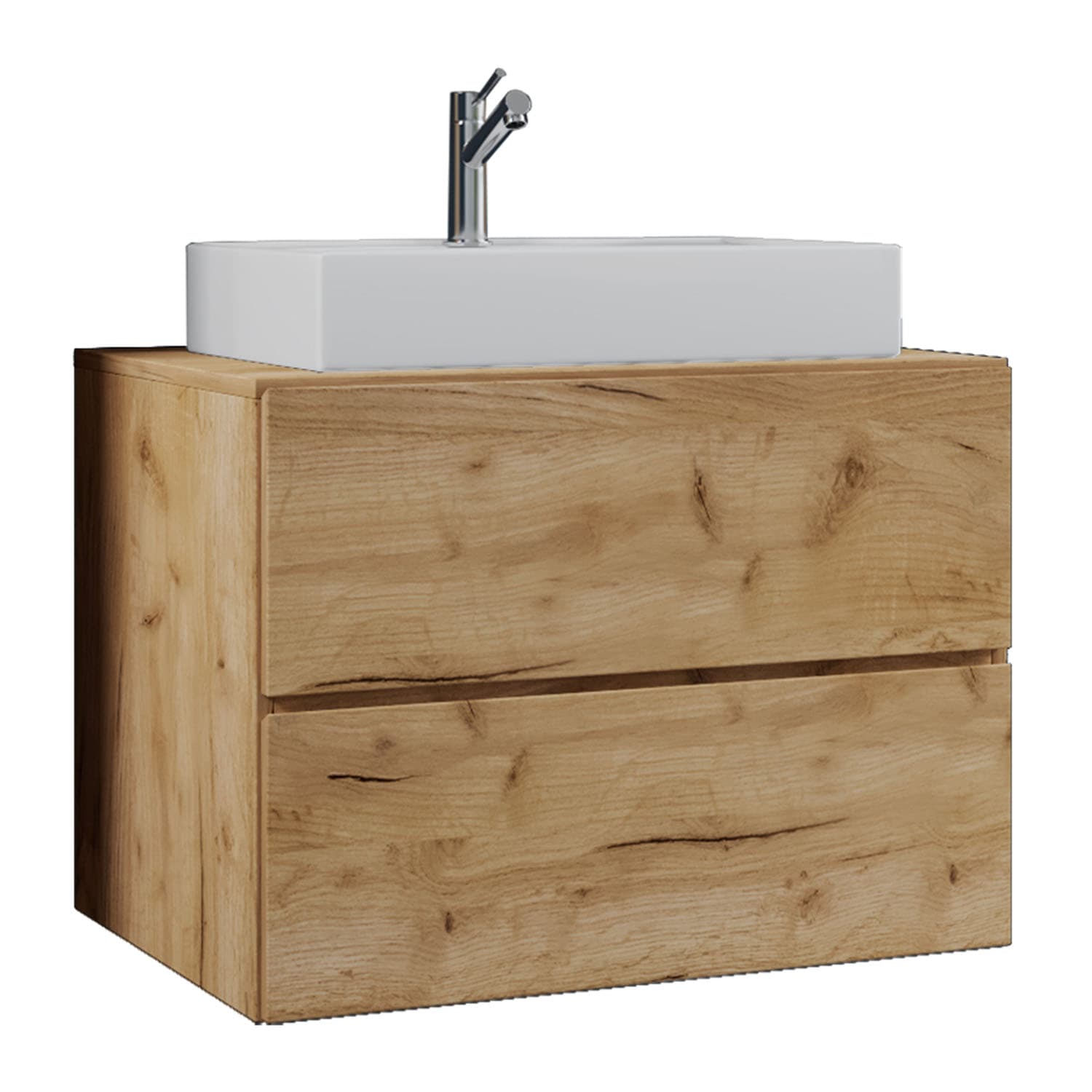 VCM NORDIC Lendas S badrumsmöbler set - keramik och naturlig melamin (set med 2)