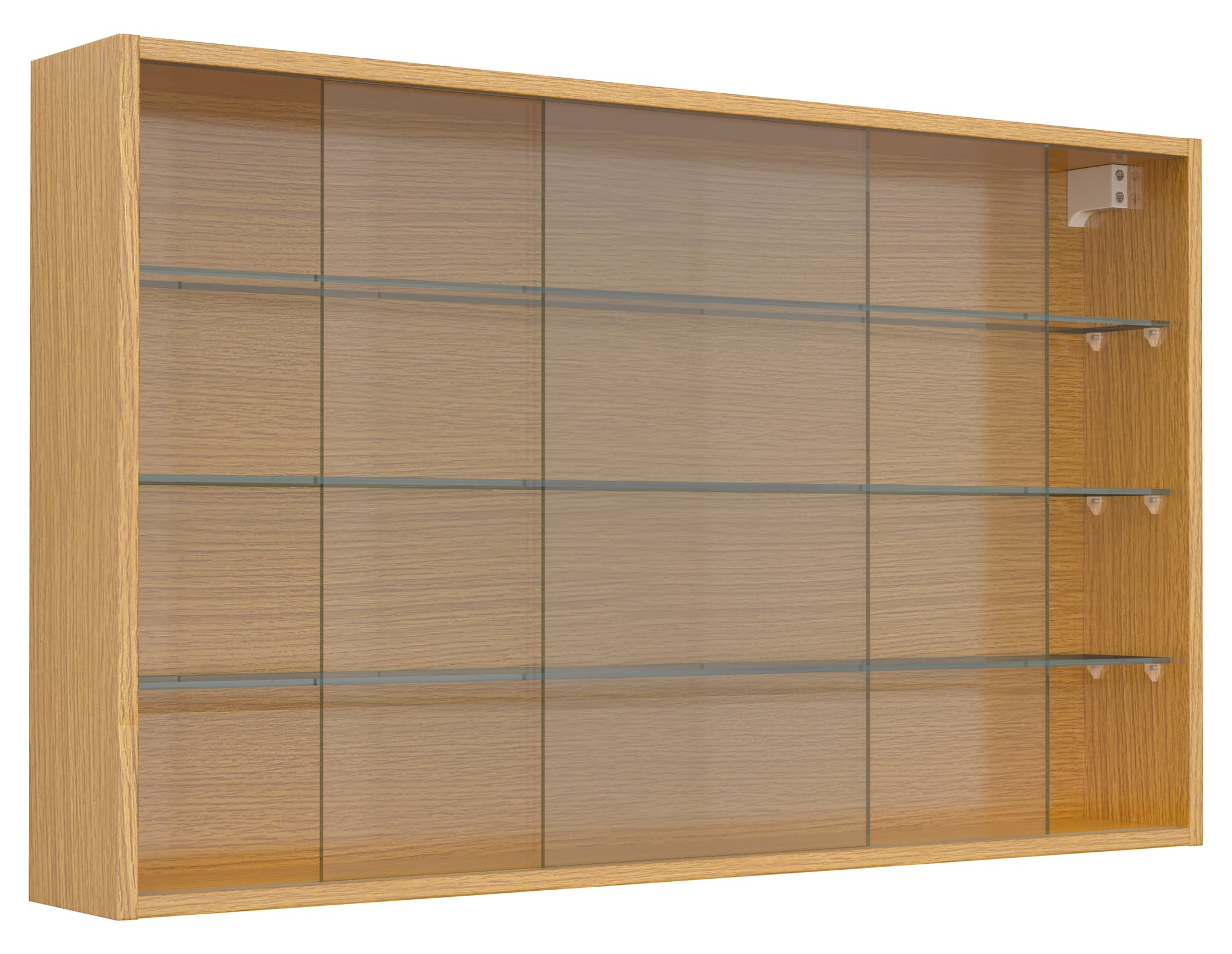 VCM NORDIC Drivalo XL väggskåp, w. 2 skjutdörrar och 3 hyllor - glas och naturligt trä