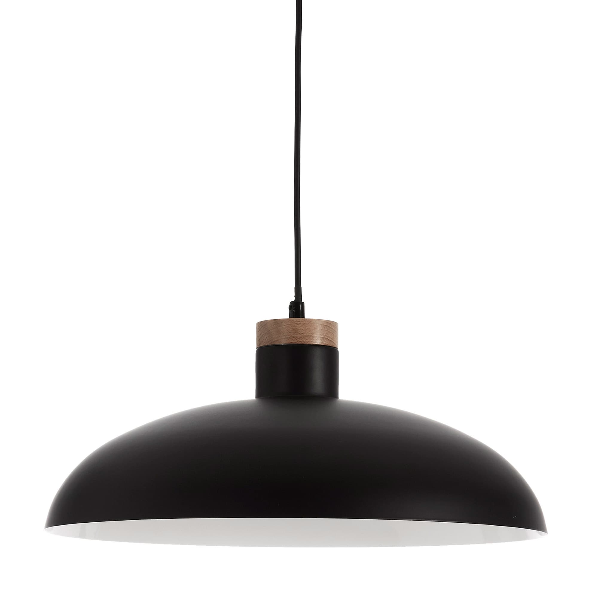 KAVE HOME Margot taklampa - svart / naturmetall / trä, rund (ø38)