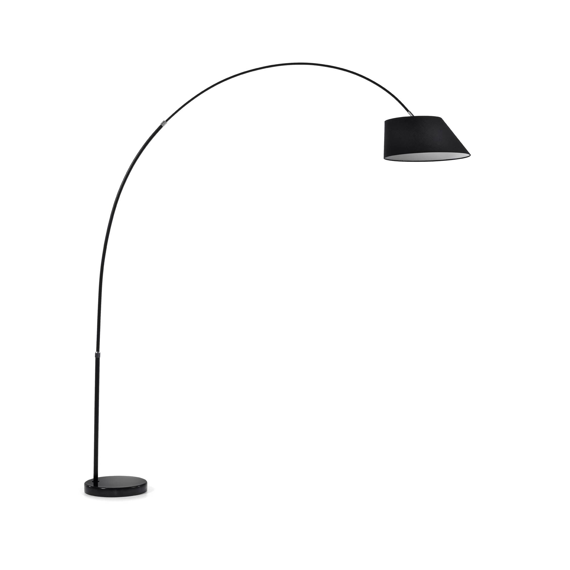 KAVE HOME May golvlampa - svart bomull, stål och marmor