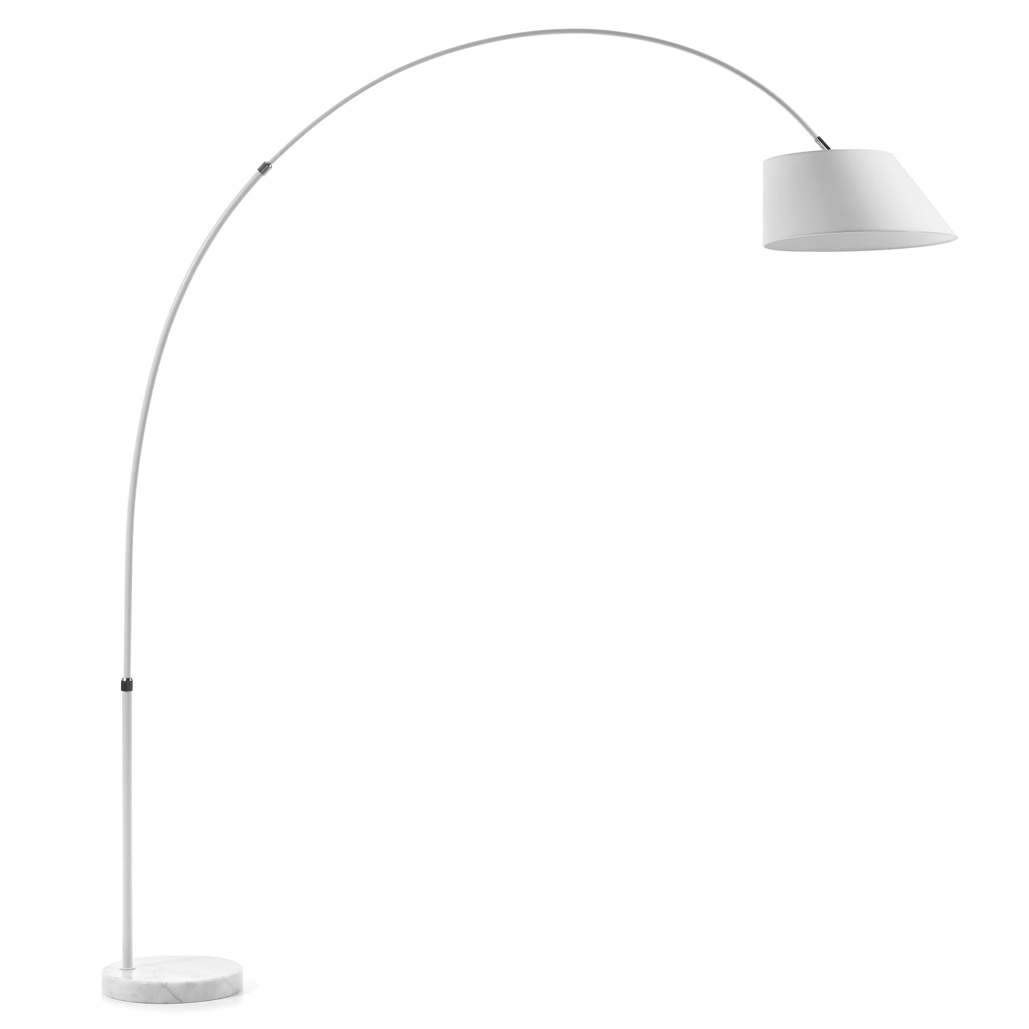KAVE HOME Lee Golvlampa - Vit Metall / Marmor / Tyg