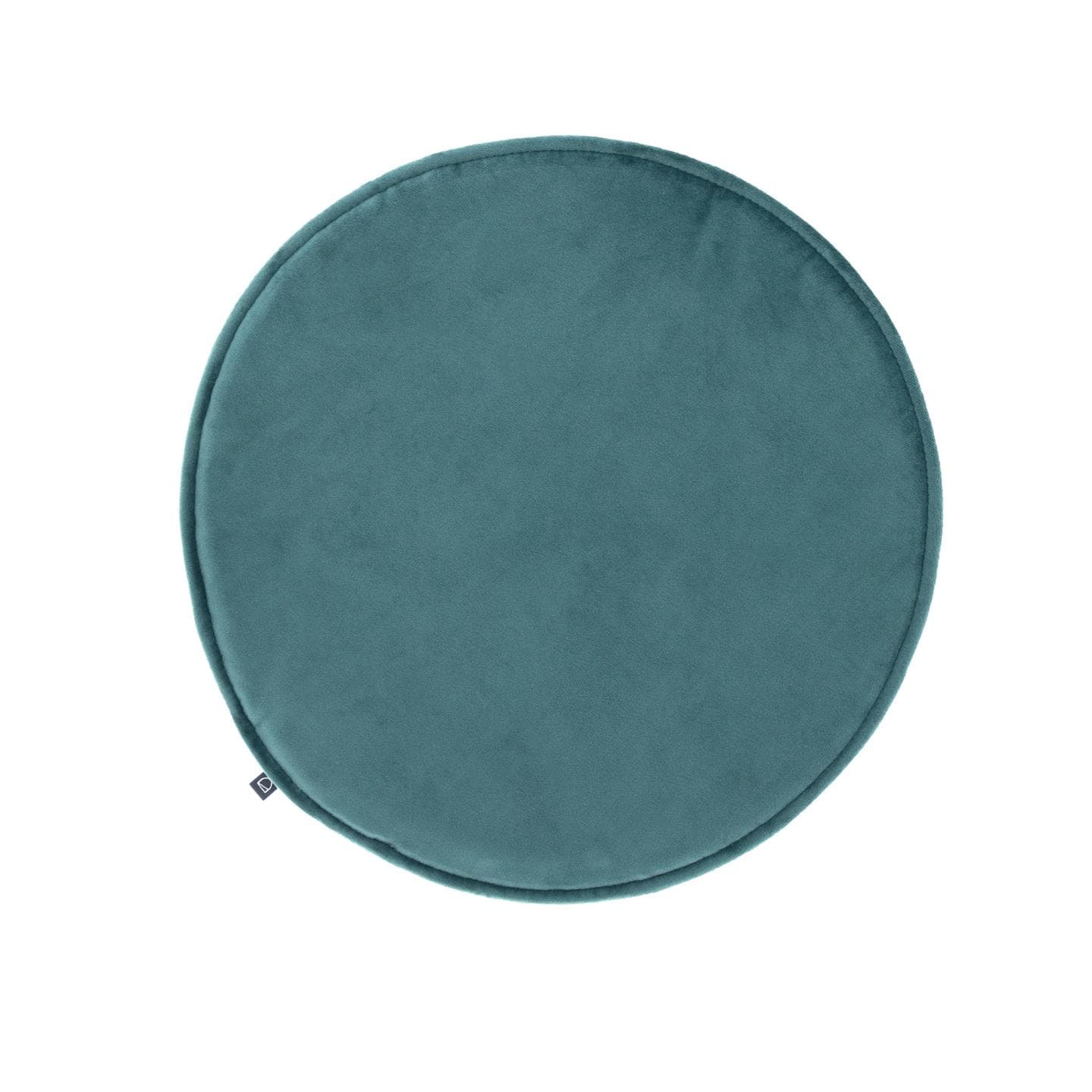 KAVE HOME Rimca rund stolsdyna i sammet i turkos, 35 cm
