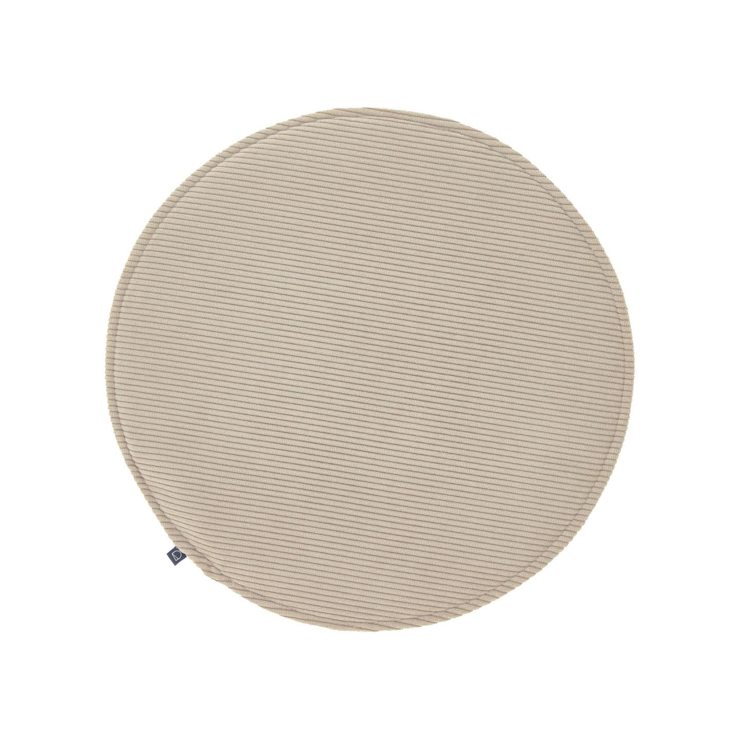 KAVE HOME Sora rund stolsdyna i sammet i taupe, 35 cm