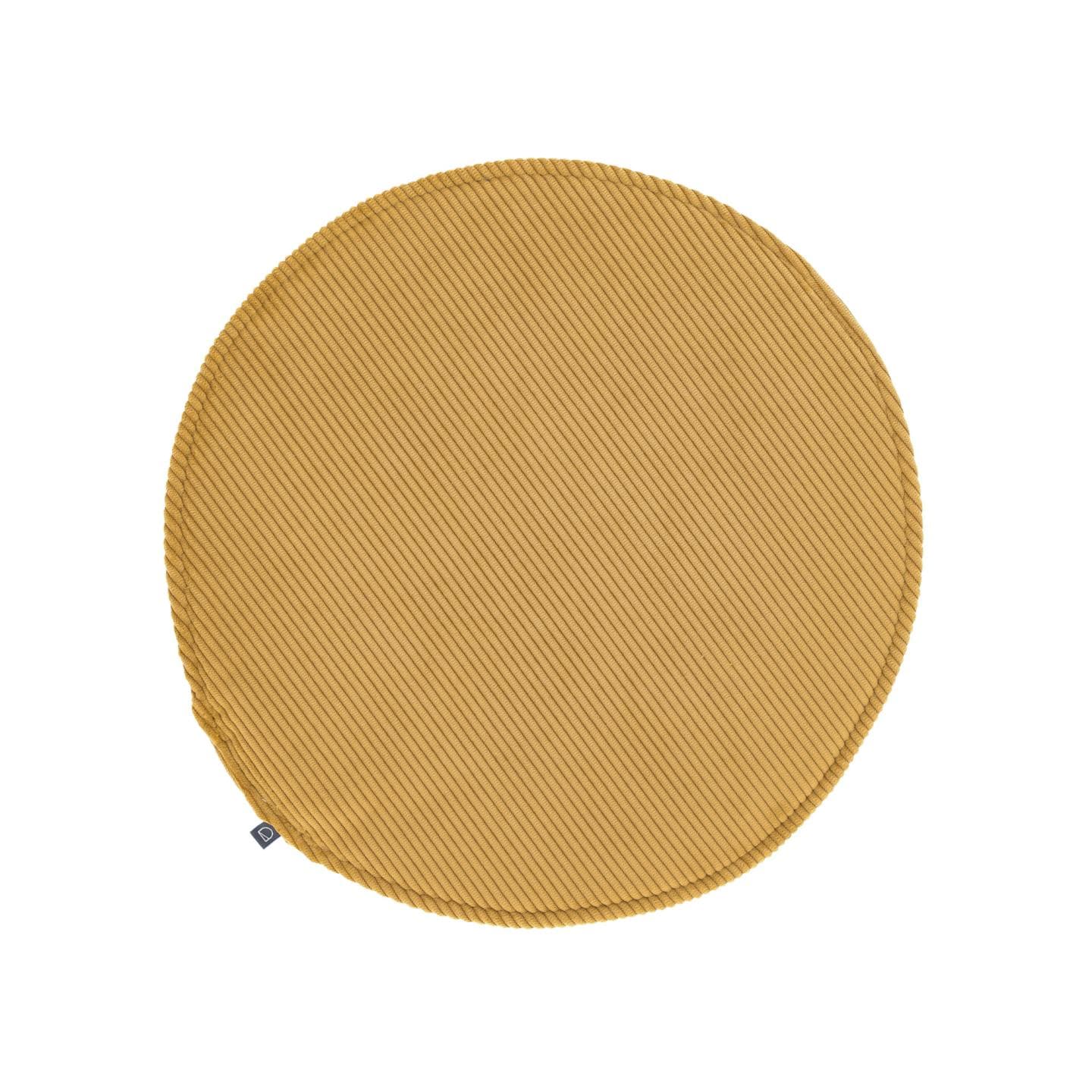 KAVE HOME Sora rund stolsdyna i sammet i senap, 35 cm