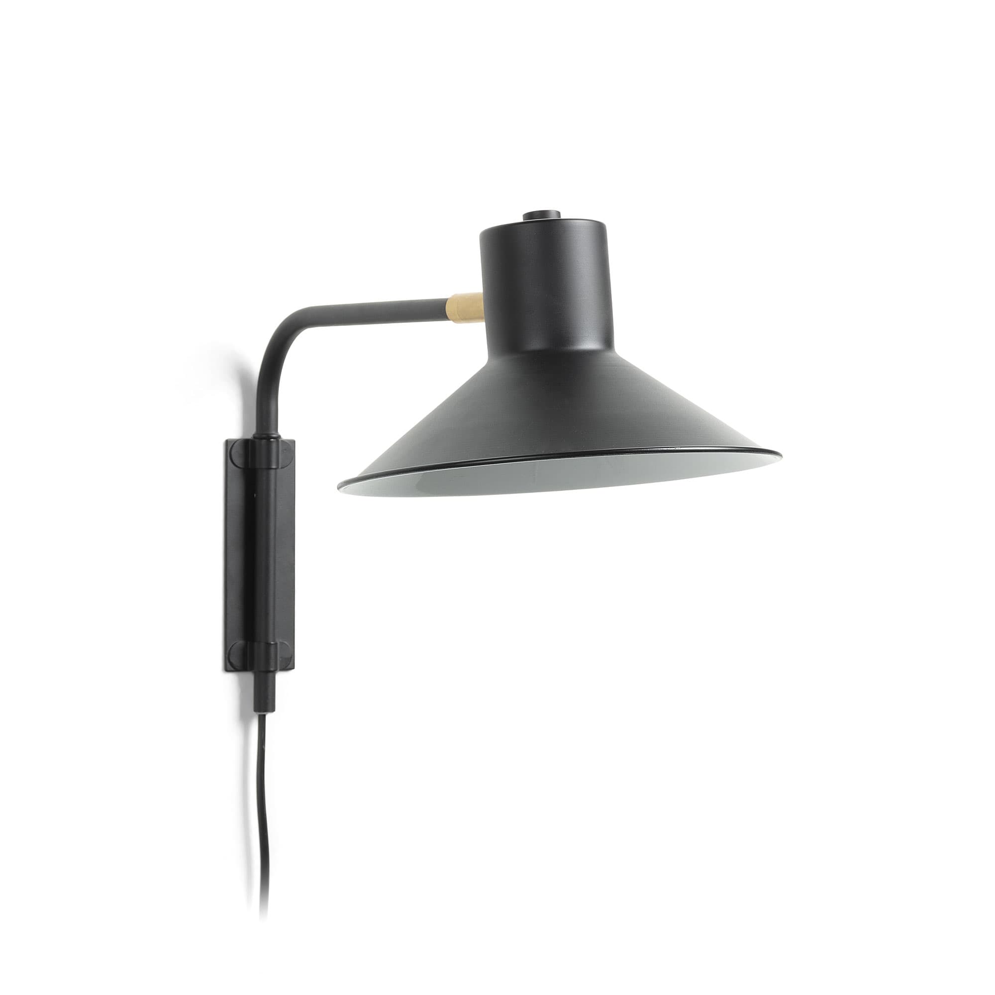 KAVE HOME Plass vägglampa - svart / mässing metall