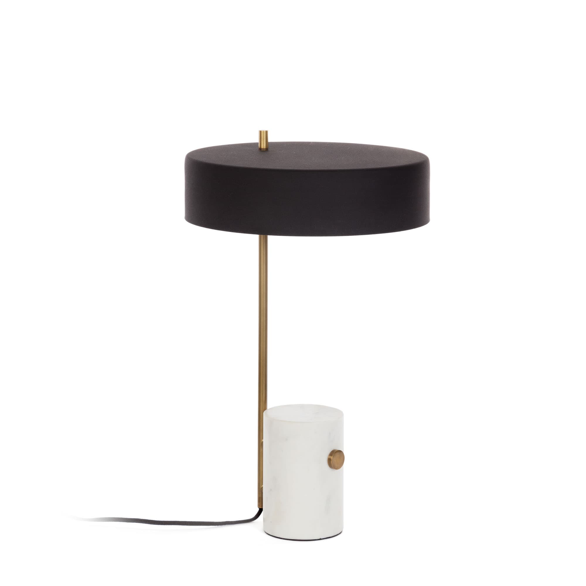 KAVE HOME Phant bordslampa - vit marmor och svart metall