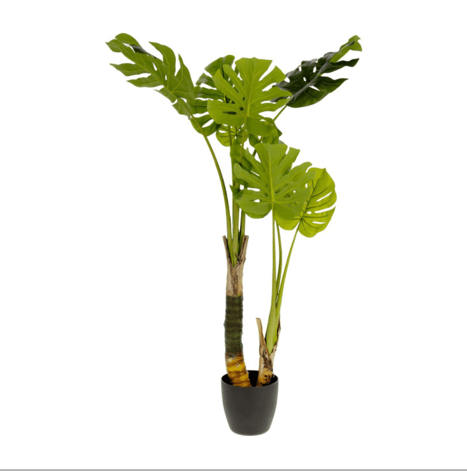 KAVE HOME Monstrea konstgjord växt - 130 cm hög, PE, cement och skum