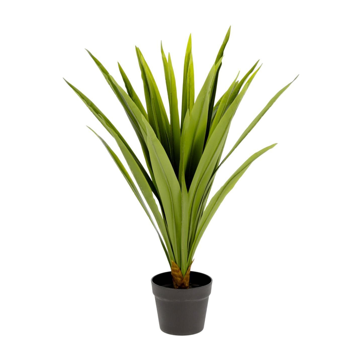 KAVE HOME Yucca konstgjord växt, med blomkruka - grön polyeten och svart cement (H:80)