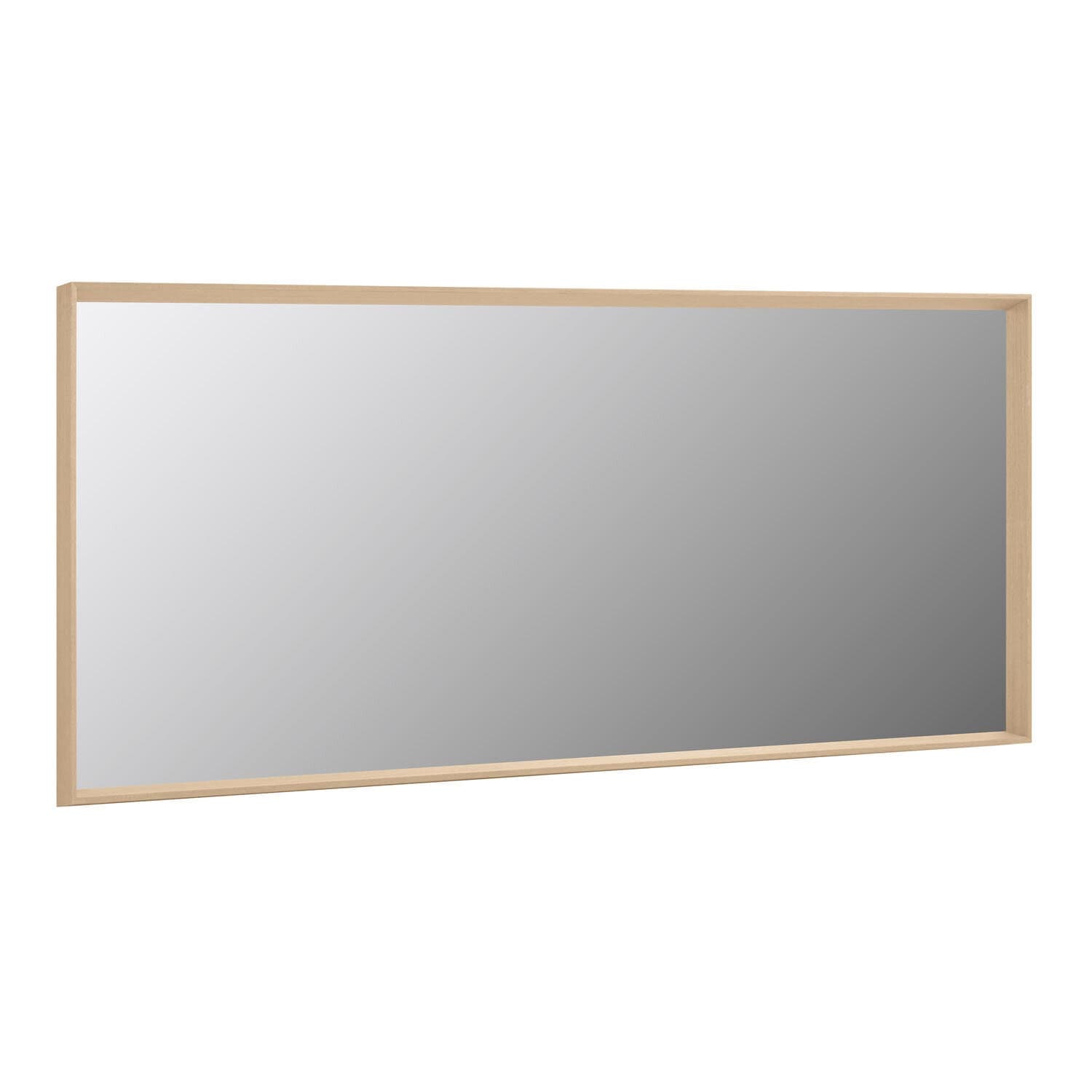KAVE HOME Nerina Väggspegel, Rektangulär, med Smal Ram - Naturlig Ekfanér (80 x 180 cm)