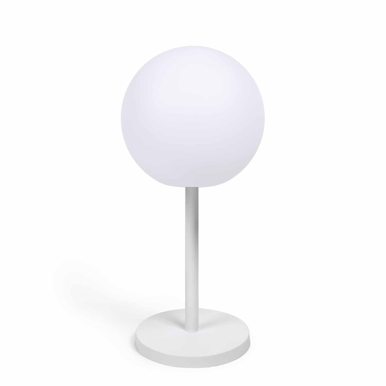 KAVE HOME Dinesh bordslampa, sladdlös - vit polyeten och vitt stål (Ø30)
