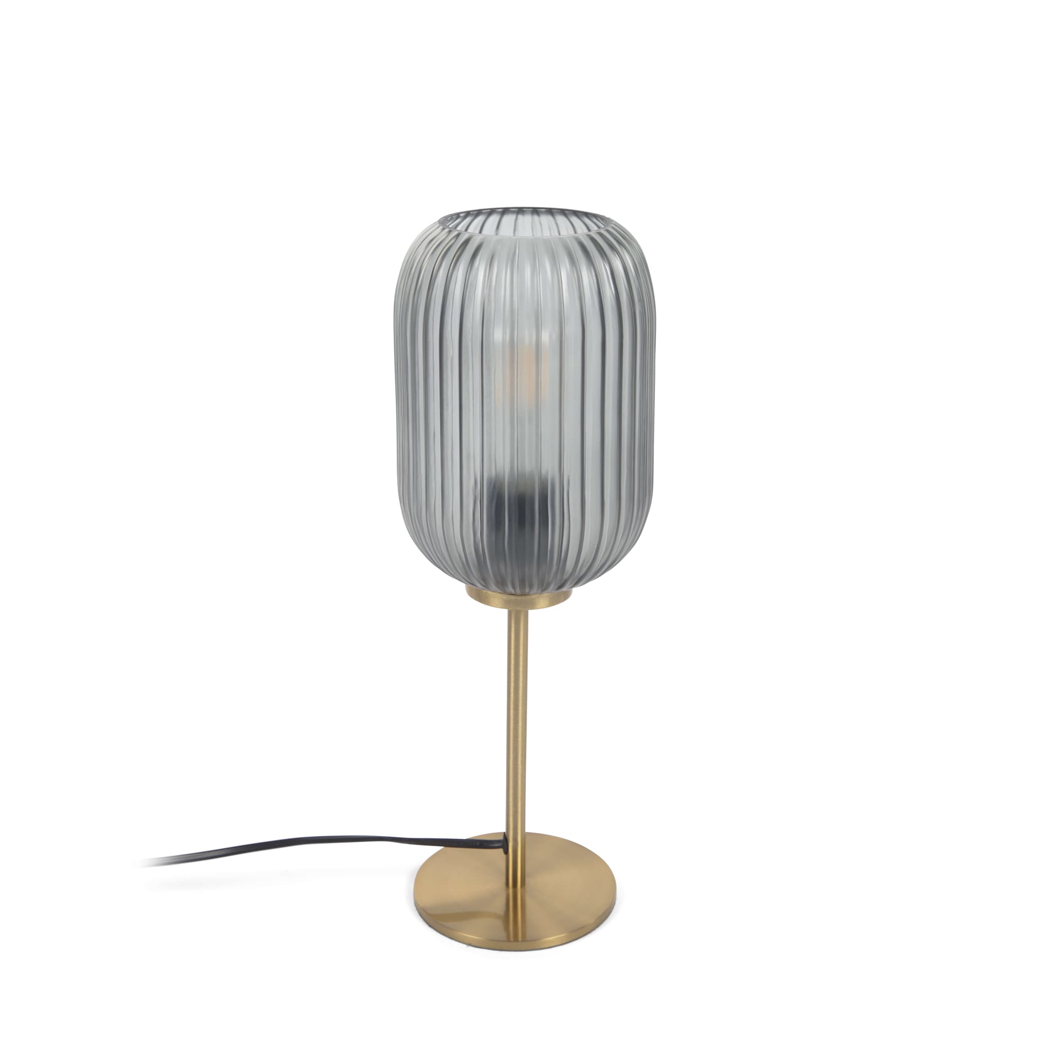 KAVE HOME Hestia Bordslampa - Grått Glas och Mässingsmetall