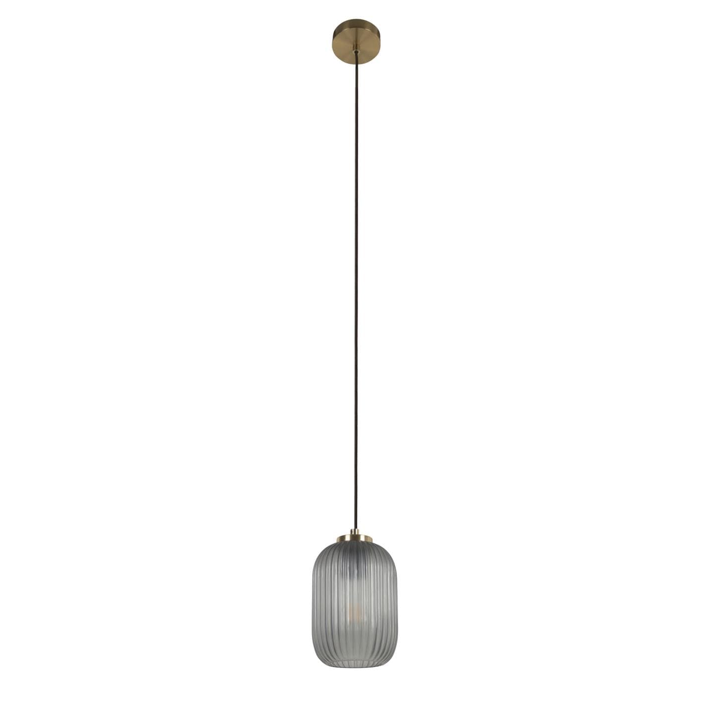 KAVE HOME Hestia Taklampa - Grått Glas och Metall med Mässing