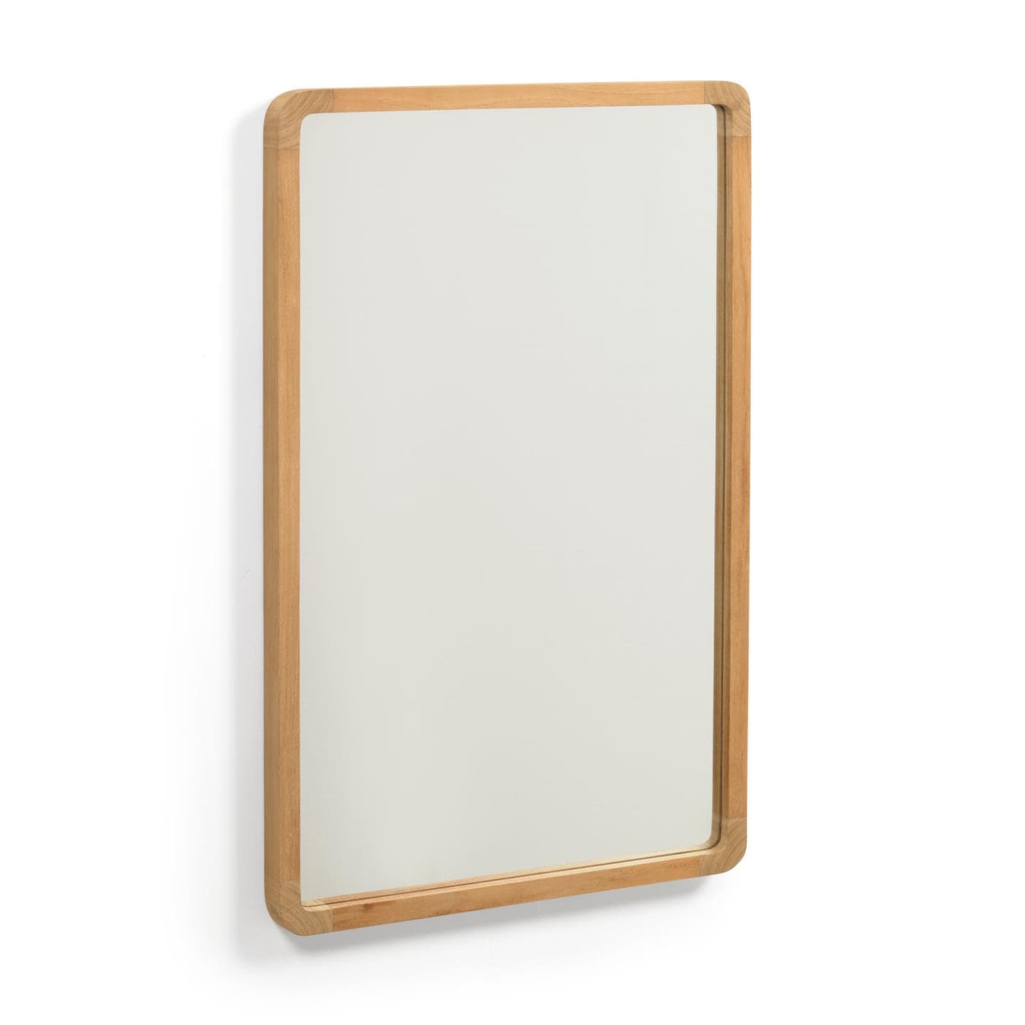 KAVE HOME Shamel väggspegel, rektangulär - spegelglas och naturlig teak (45x70)