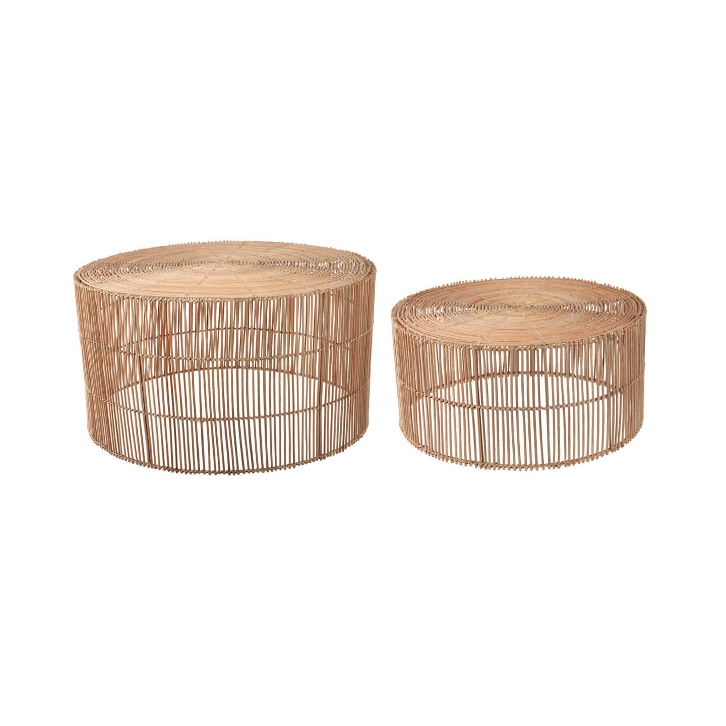 KAVE HOME Elmima Soffbord, Runt - Naturlig Rotting (Set om 2) (Ø 66) (Ø 55 cm)