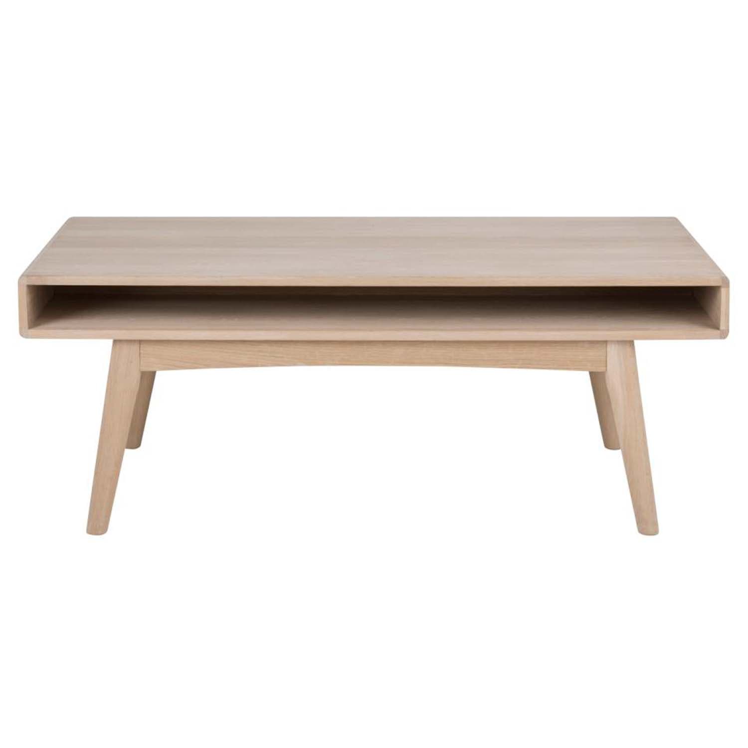 ACT NORDIC Marte Soffbord, med 1 Fack - Vitpigmenterad Ekfanér och Ek (130 x 70 cm)