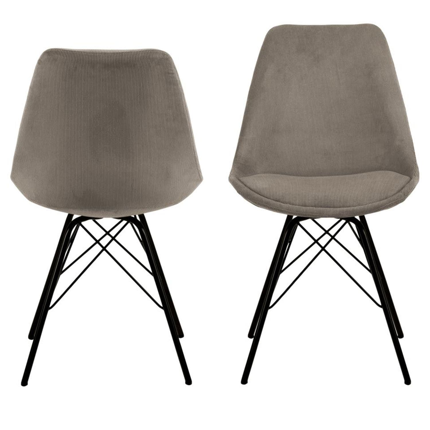 ACT NORDIC Eris matbordsstol - beige sammet och svart metall