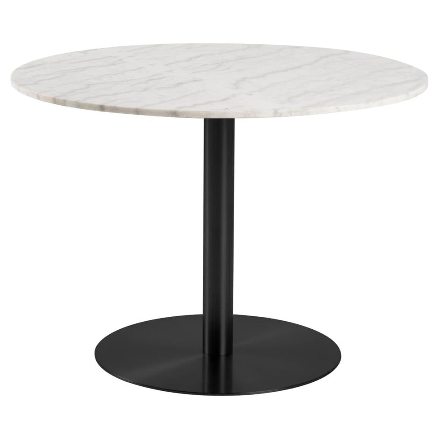 ACT NORDIC Corby Matbord, Runt - Vit Guangxi Marmor och Svart Metall (Ø 105 cm)
