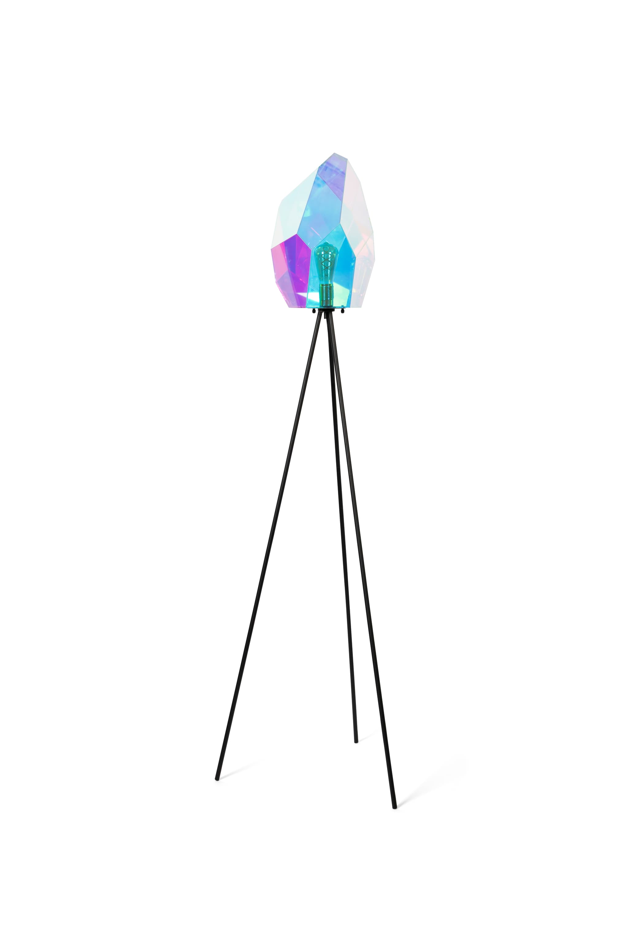 BOLD MONKEY Diamond Dear golvlampa - regnbågsfärgad holografisk akryl och järn