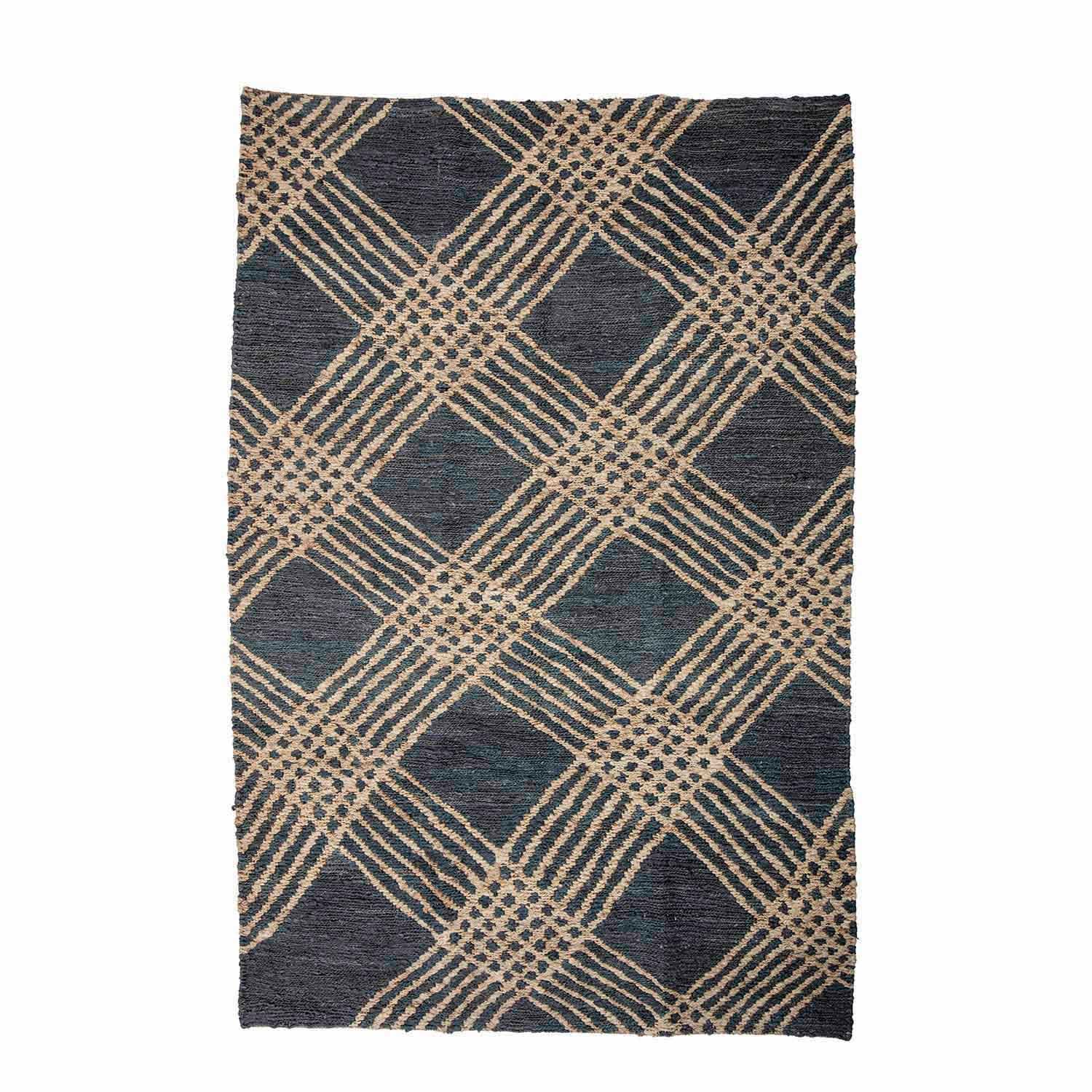 BLOOMINGVILLE Cat Golvmatta, Rektangulär - Svart / Naturlig Jute (245 x 150 cm)