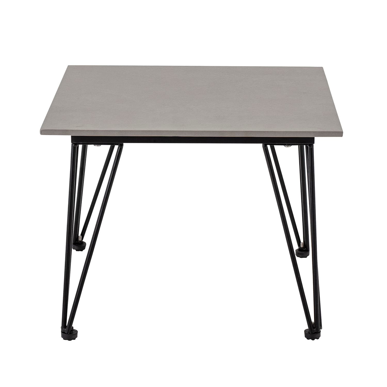 BLOOMINGVILLE Mundo soffbord, fyrkantigt - grå betong och svart metall (55x55)