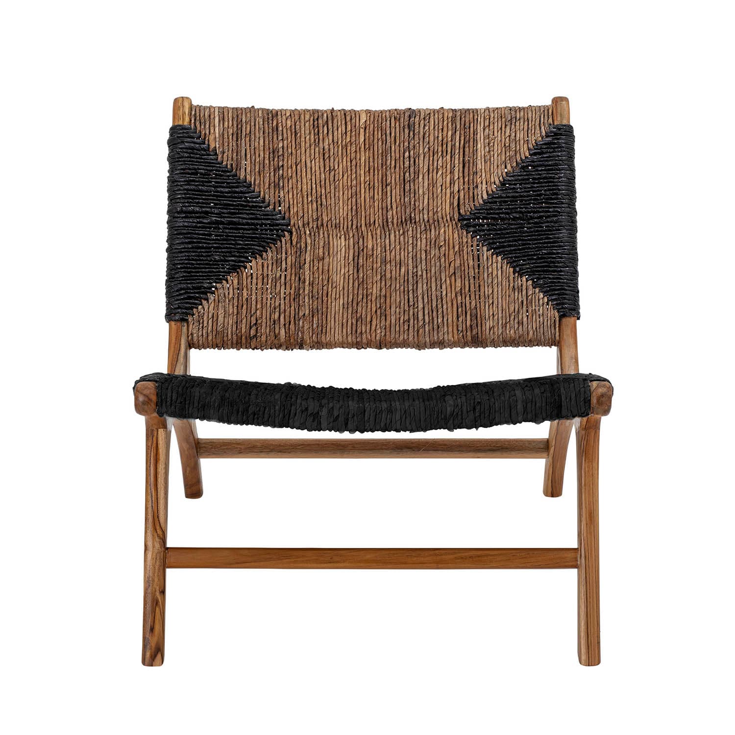 CREATIVE COLLECTION Grant Fåtölj - Brun / Svart Banana Leaves och Brun Teak Trä