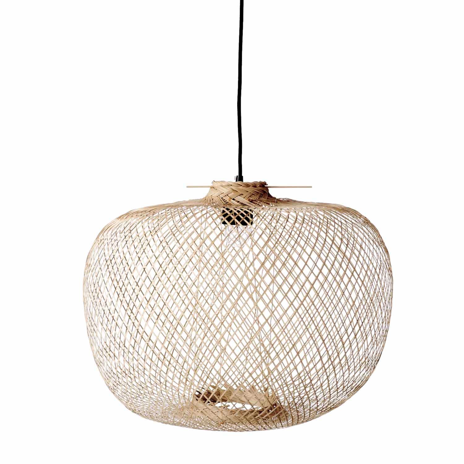 BLOOMINGVILLE Rodi taklampa, rund - naturlig bambu (Ø 42)
