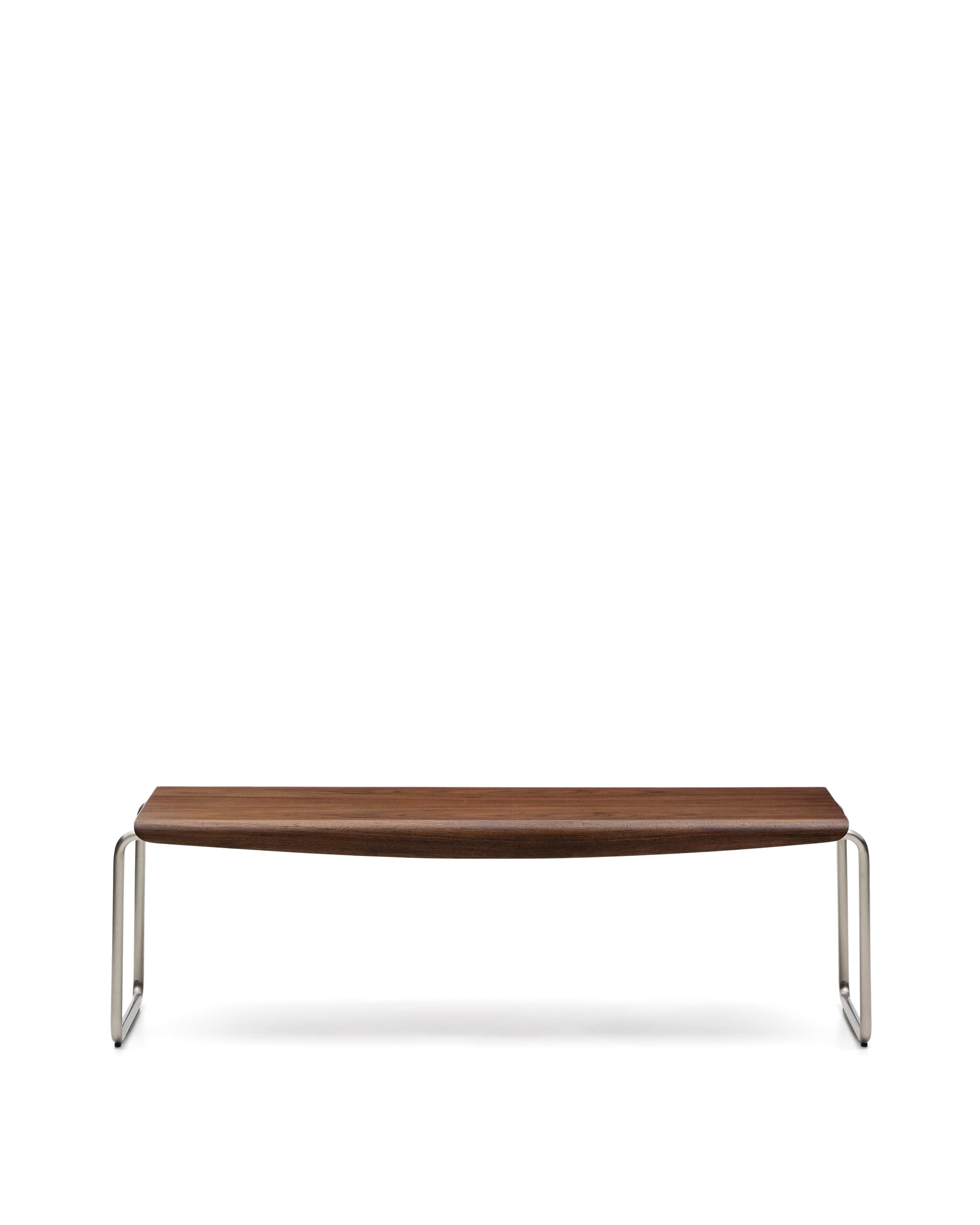 KAVE HOME Tarsel bänk, rektangulär - valnötsfaner och borstat rostfritt stål (142,5x45,5)