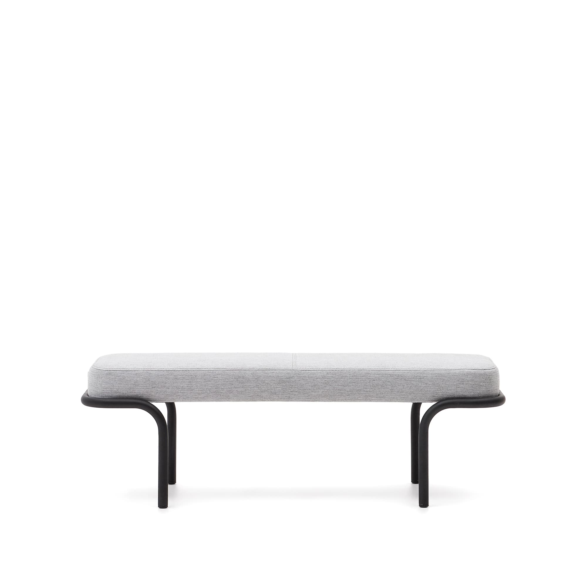 KAVE HOME Compo bänk i grå och svart metallstruktur, 130 cm