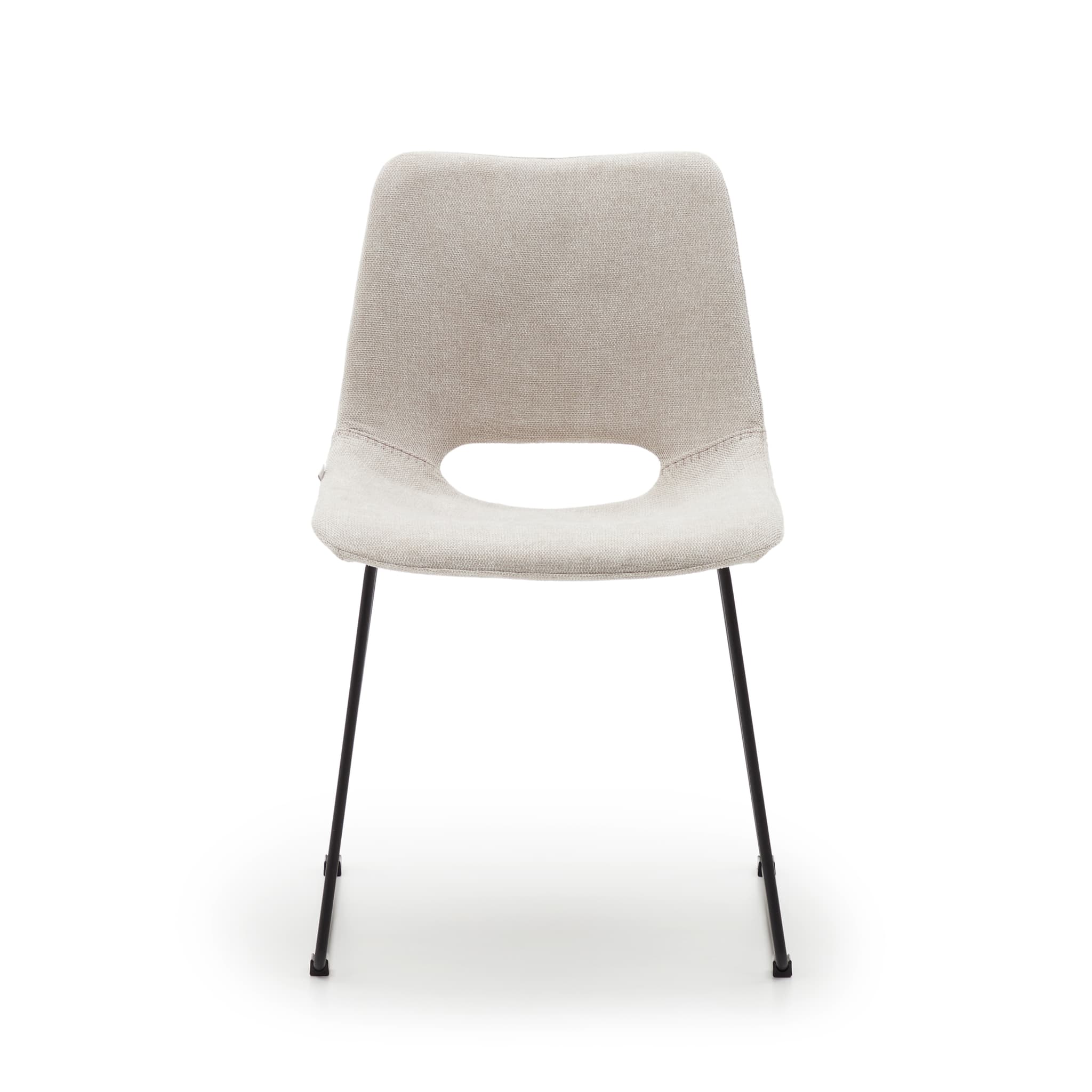 KAVE HOME Zahara matstol - beige tyg och svart stål