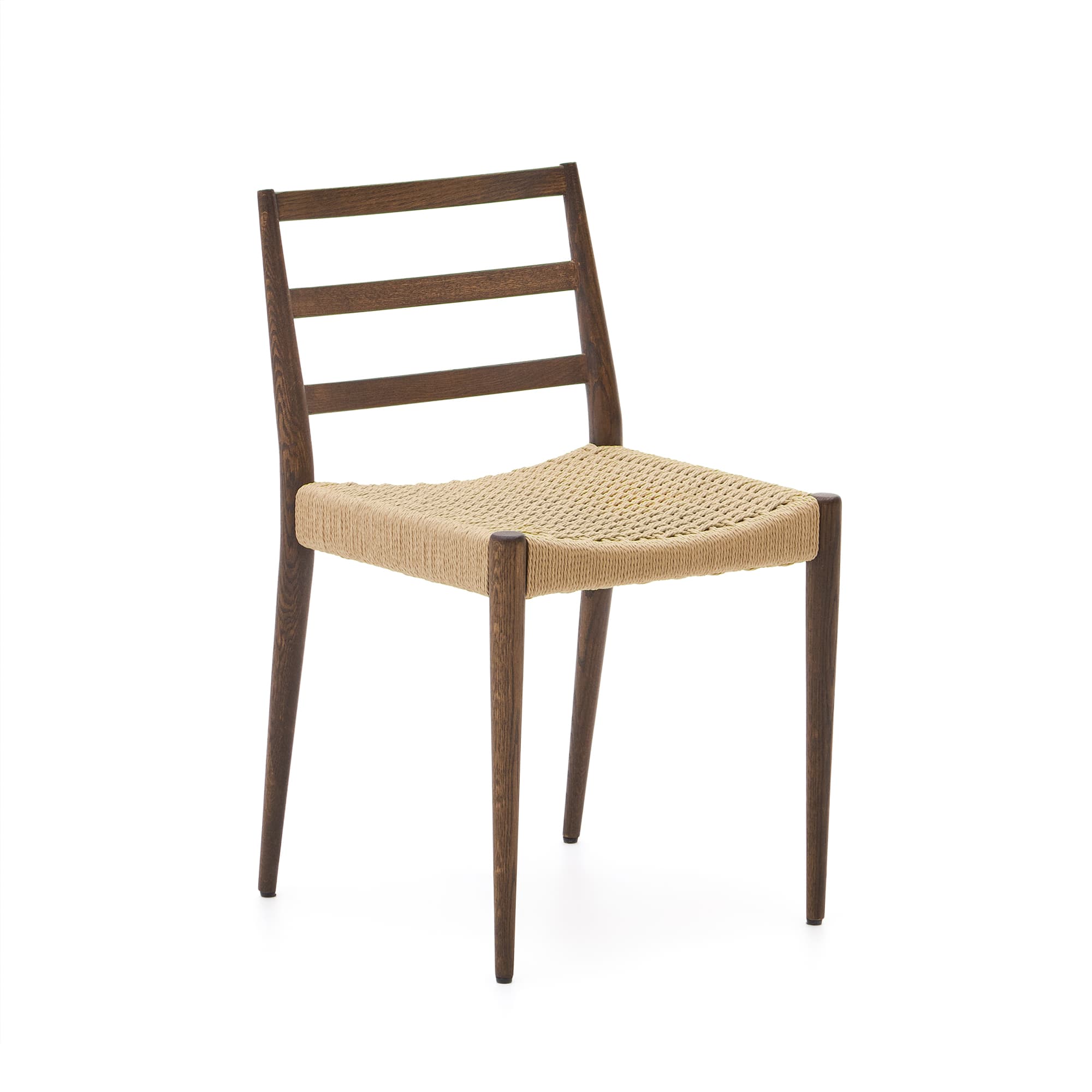 KAVE HOME Analy stol i massiv ek med valnötsfinish och repsits FSC 100%.