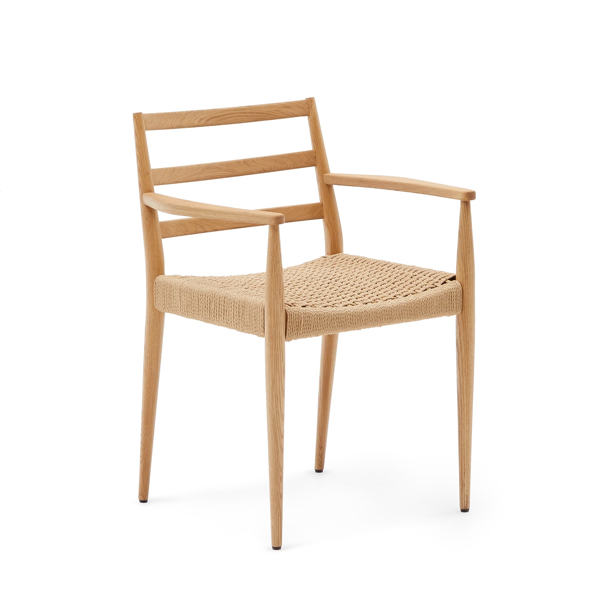 KAVE HOME Analy stol med armstöd i massiv ek i naturlig finish och sits i rep FSC 100