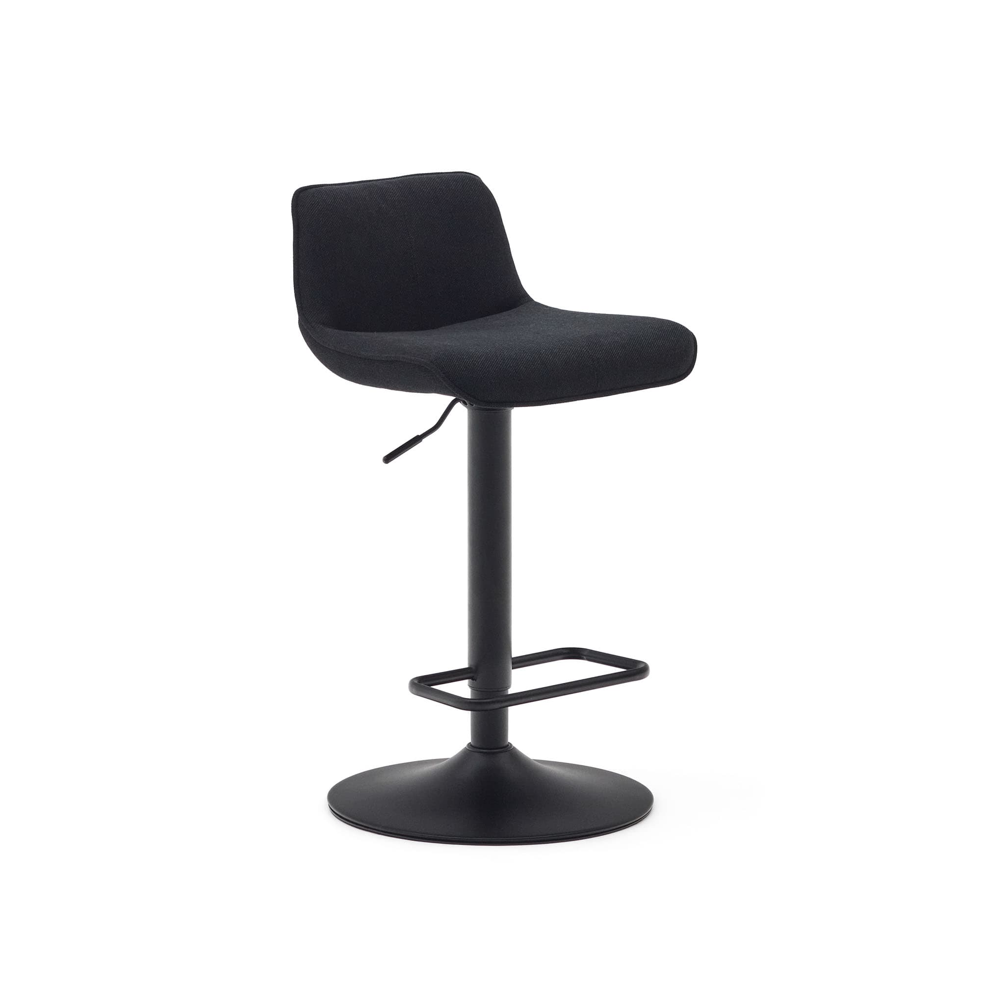 KAVE HOME Zenda pall i svart chenille och mattsvart stål 81-102 cm