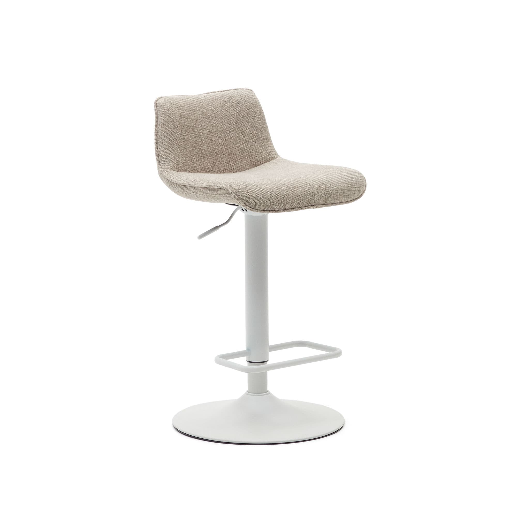 KAVE HOME Zenda pall i beige chenille och matt vitt stål 81-102 cm