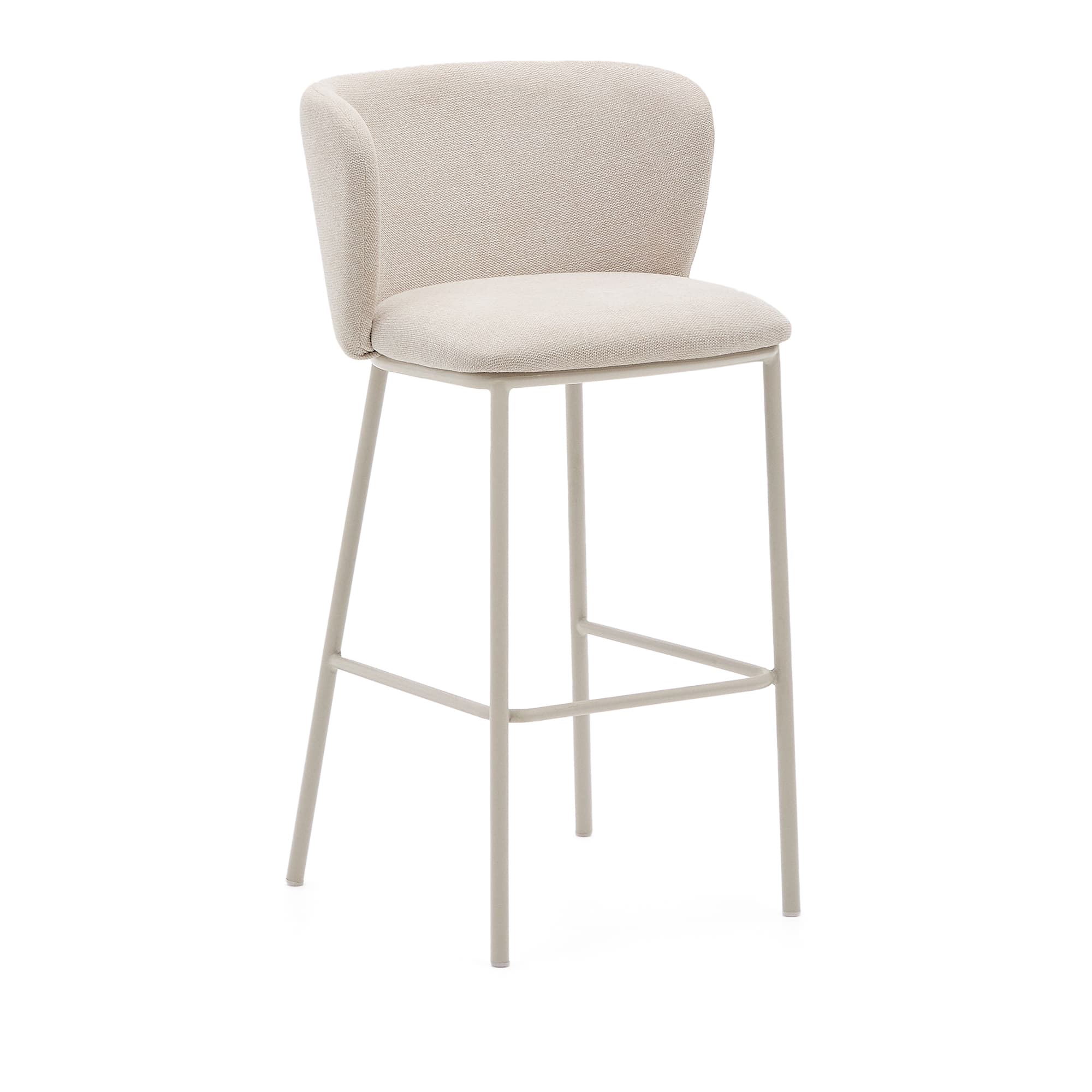 KAVE HOME Ciselia pall i beige chenille och beige stål, höjd 75 cm, FSC Mix Credit