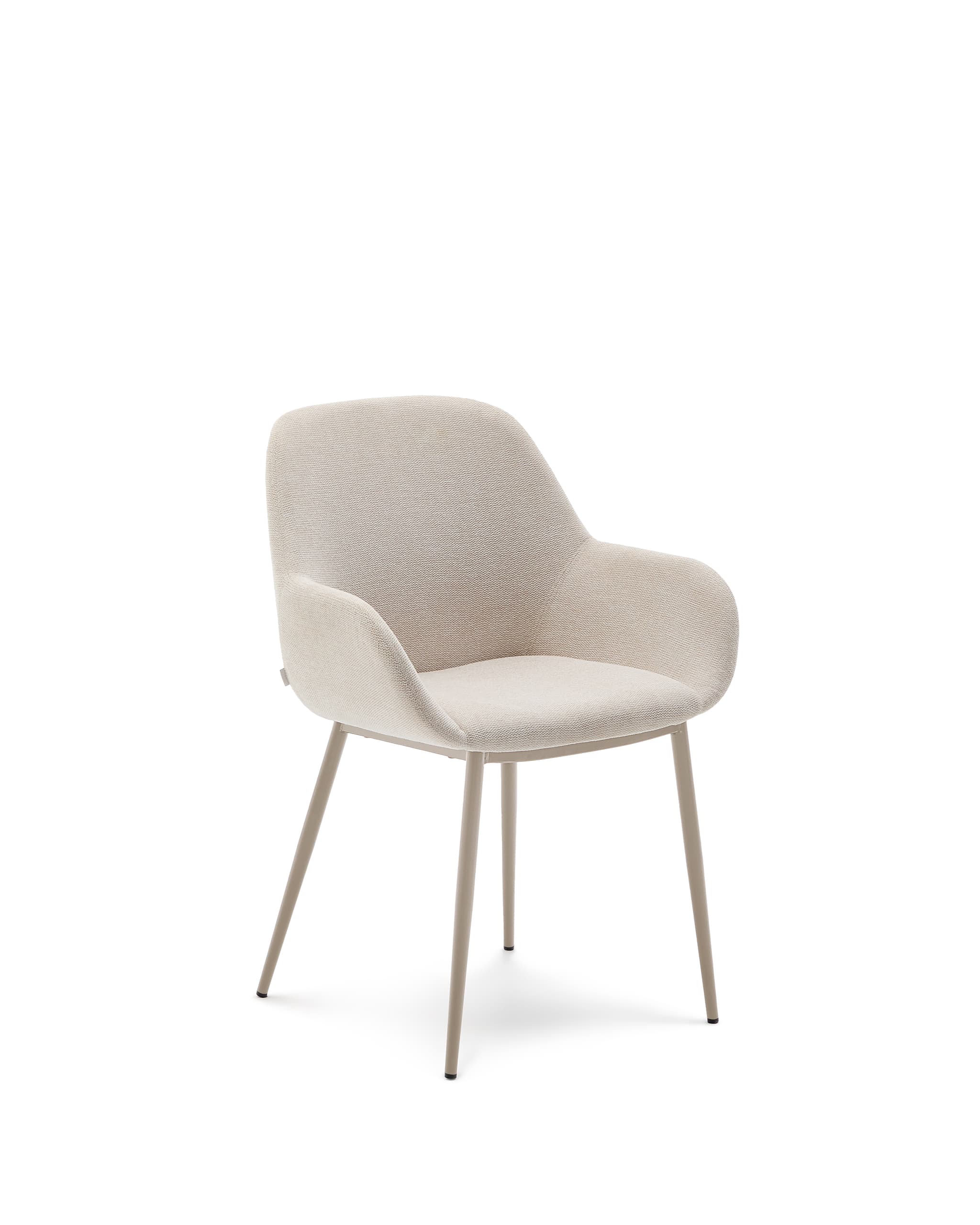 KAVE HOME Konna stol i beige och stålben i målad beige finish