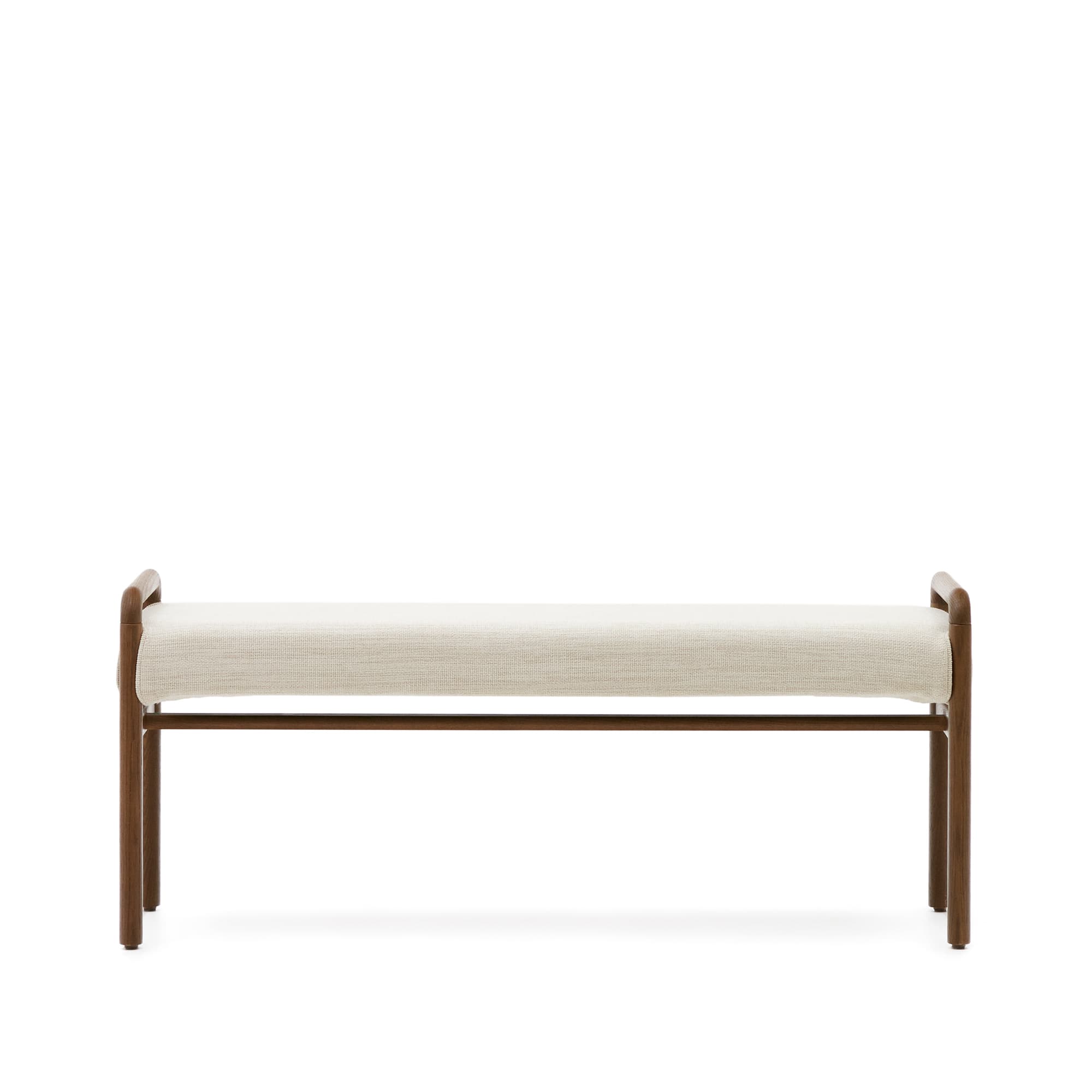 KAVE HOME Macaret-bänk med avtagbart överdrag massiv ek med valnötsfinish 120 cm FSC Mix Credit