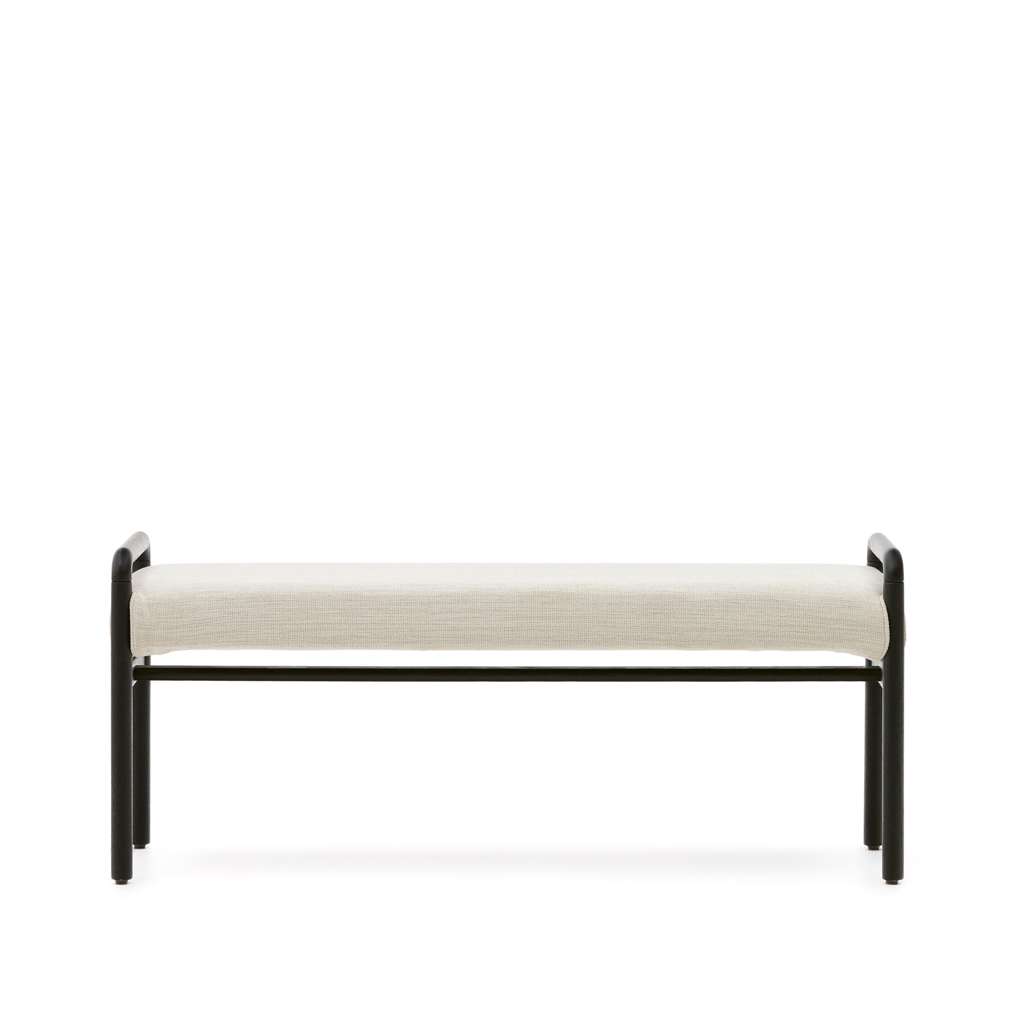KAVE HOME Macaret-bänk med avtagbart överdrag massiv ek med svart finish 120 cm FSC Mix Credit