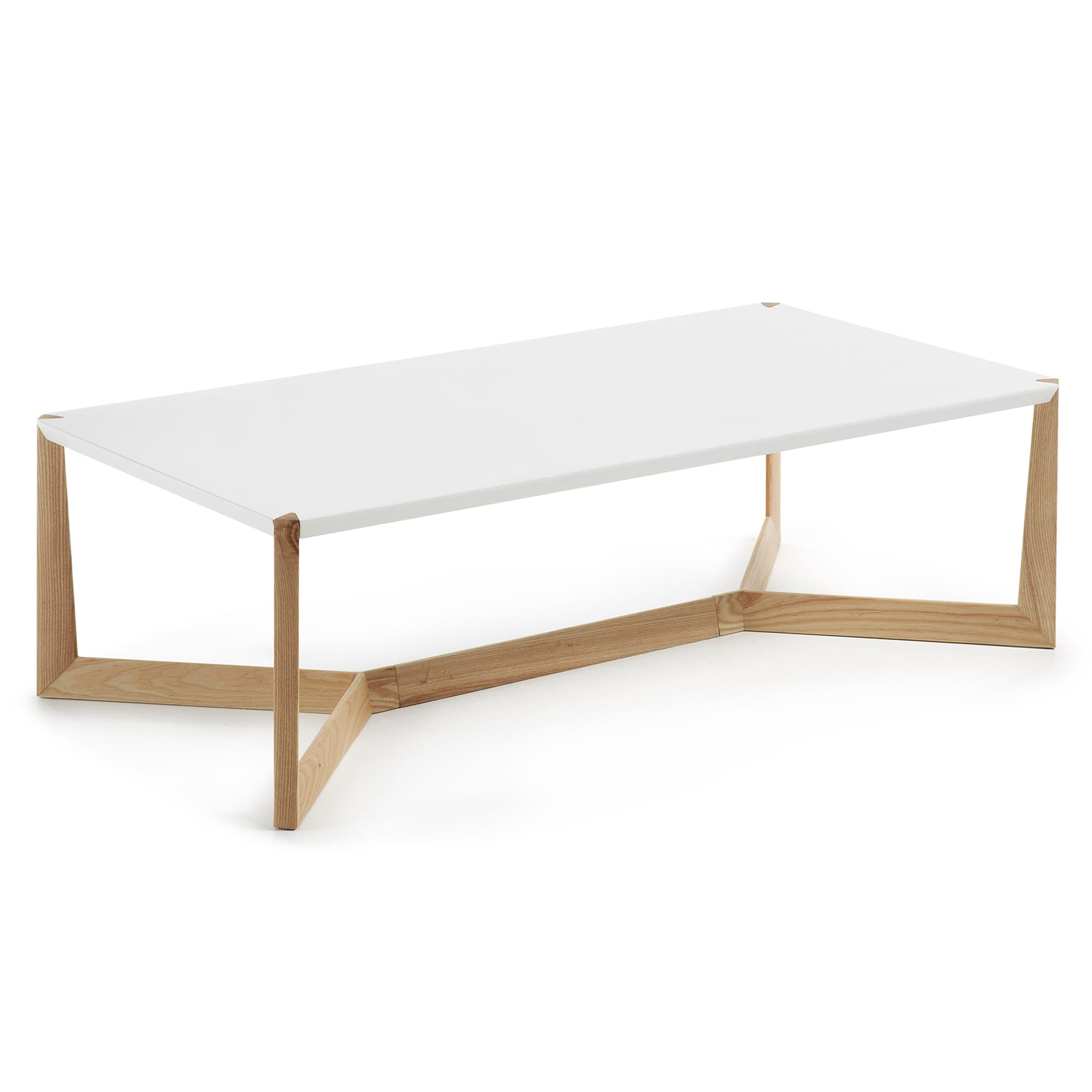KAVE HOME Duplex soffbord - vitt / naturligt trä, rektangulärt (120x60)