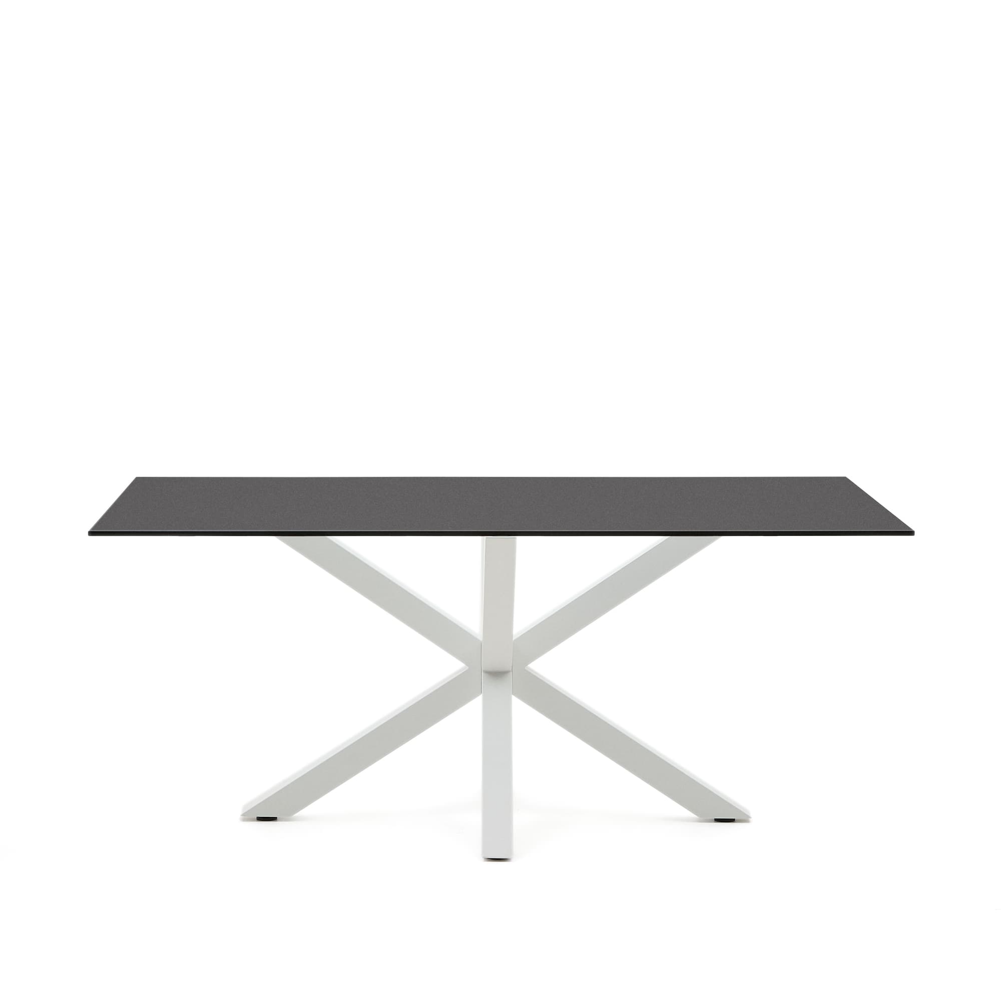 KAVE HOME Argo bord 180x100 cm, epoxi vit och svart glas